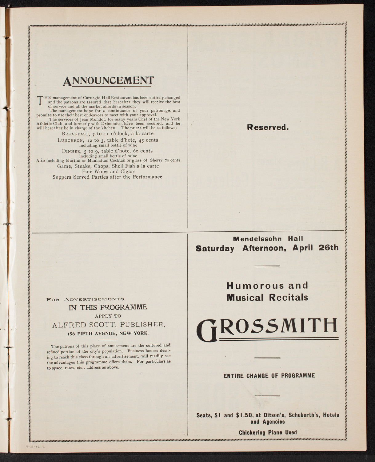 Graduation: College of Pharmacy of the City of New York, April 24, 1902, program page 5