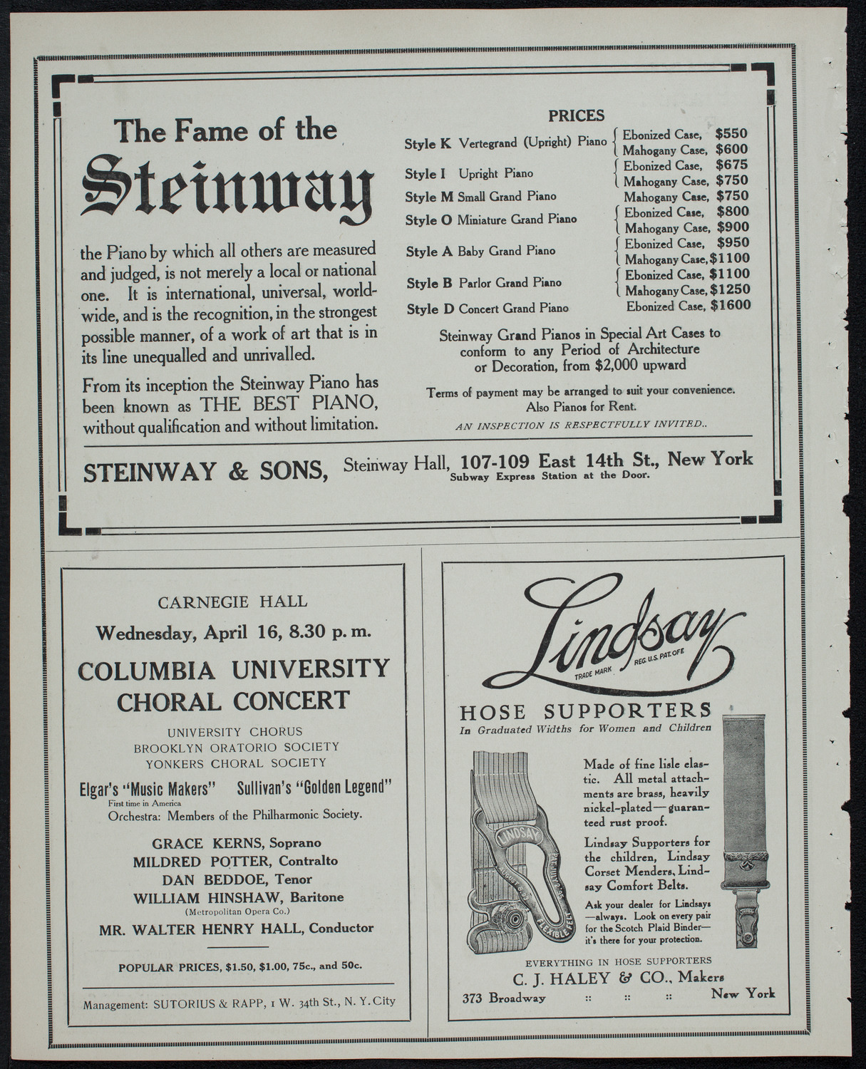 New York Philharmonic, March 27, 1913, program page 4