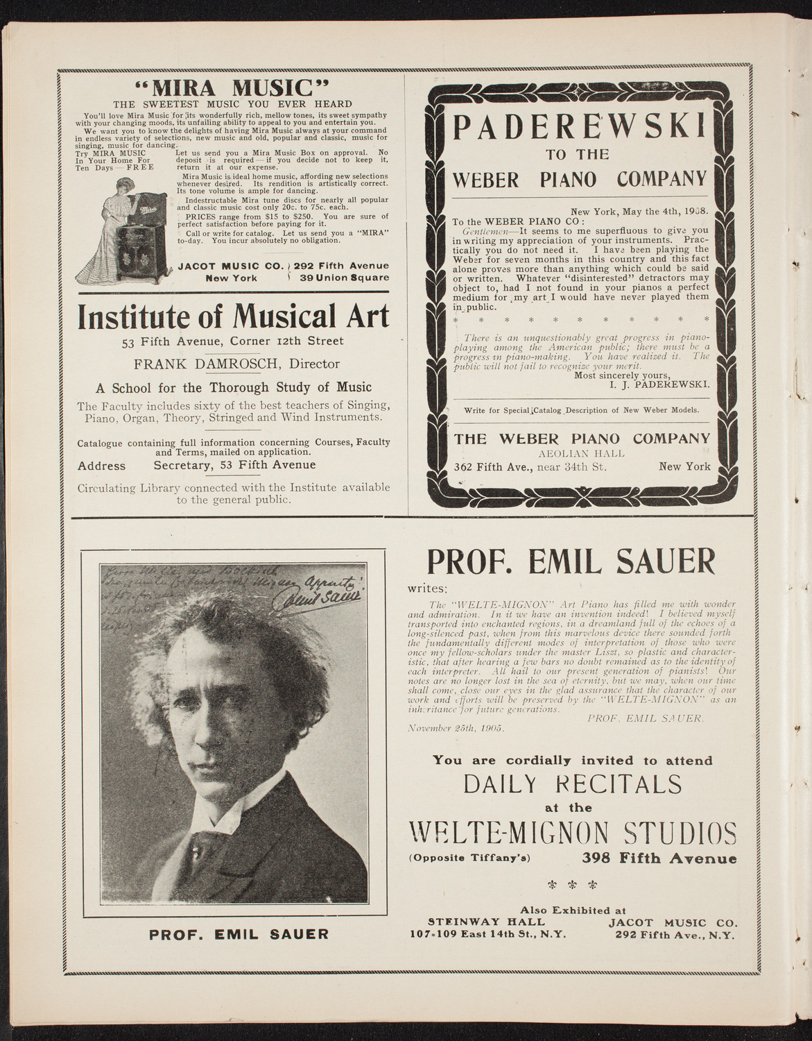 Johanna Gadski, Soprano, October 18, 1908, program page 6