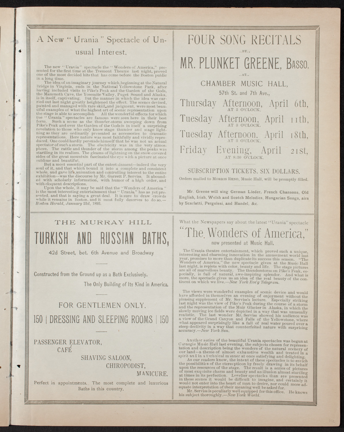 Damrosch Sunday Concert, March 19, 1893, program page 7