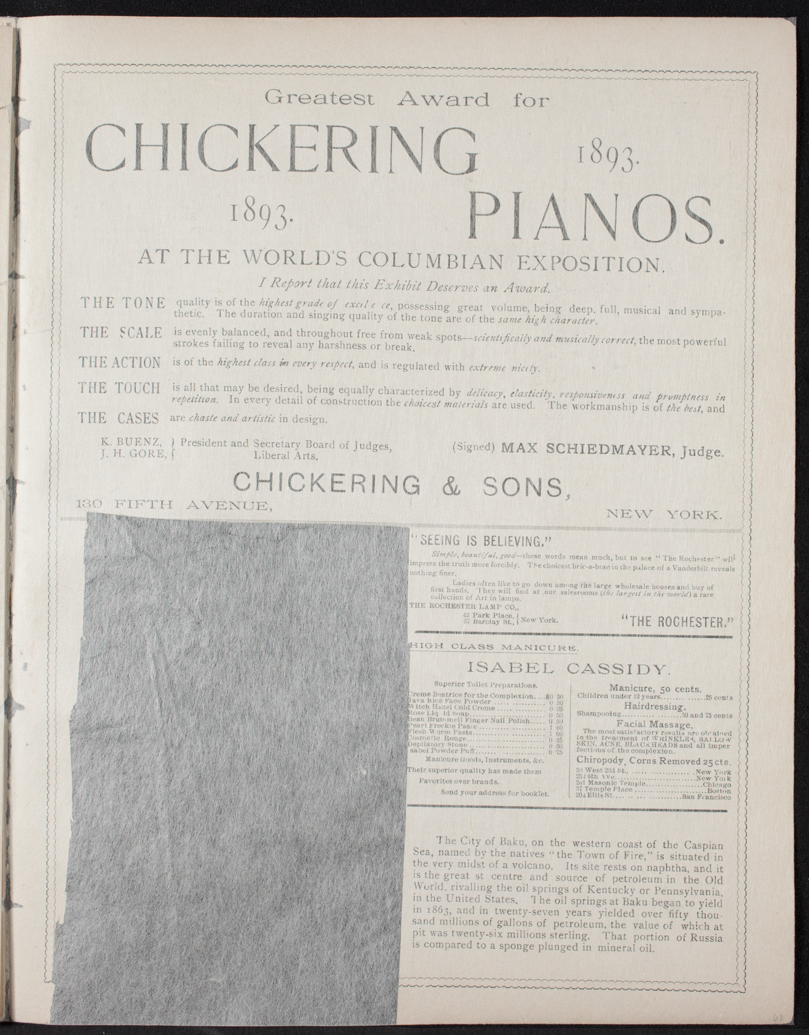 Adelina Patti with Orchestra, November 18, 1893, program page 9