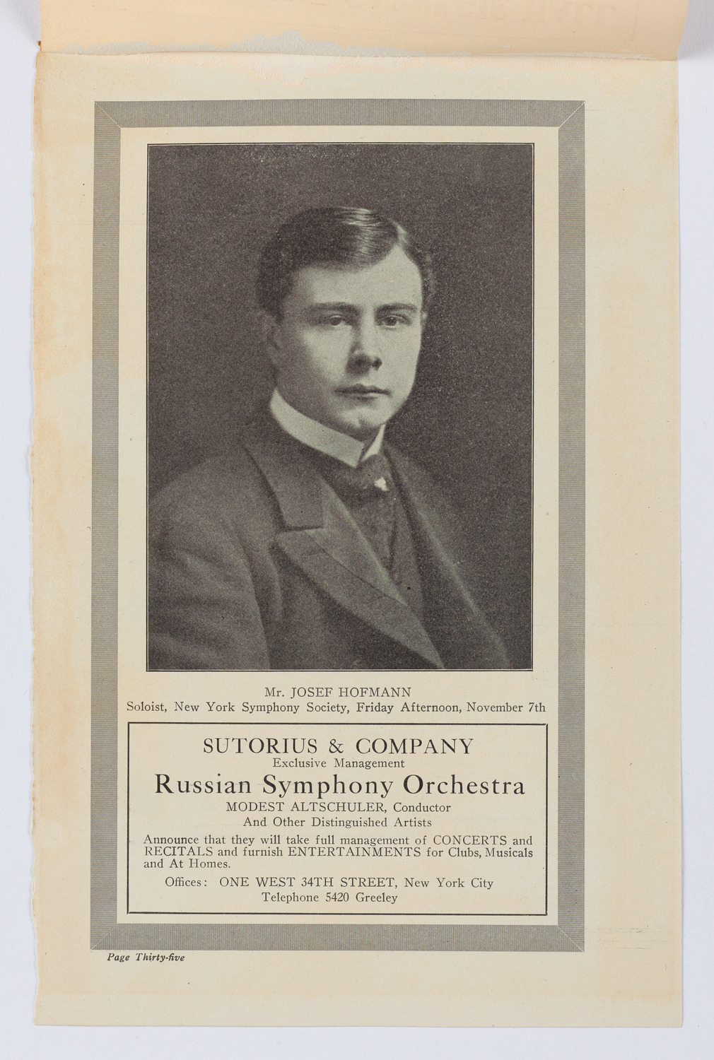 Josef Hofmann, November 25, 1913