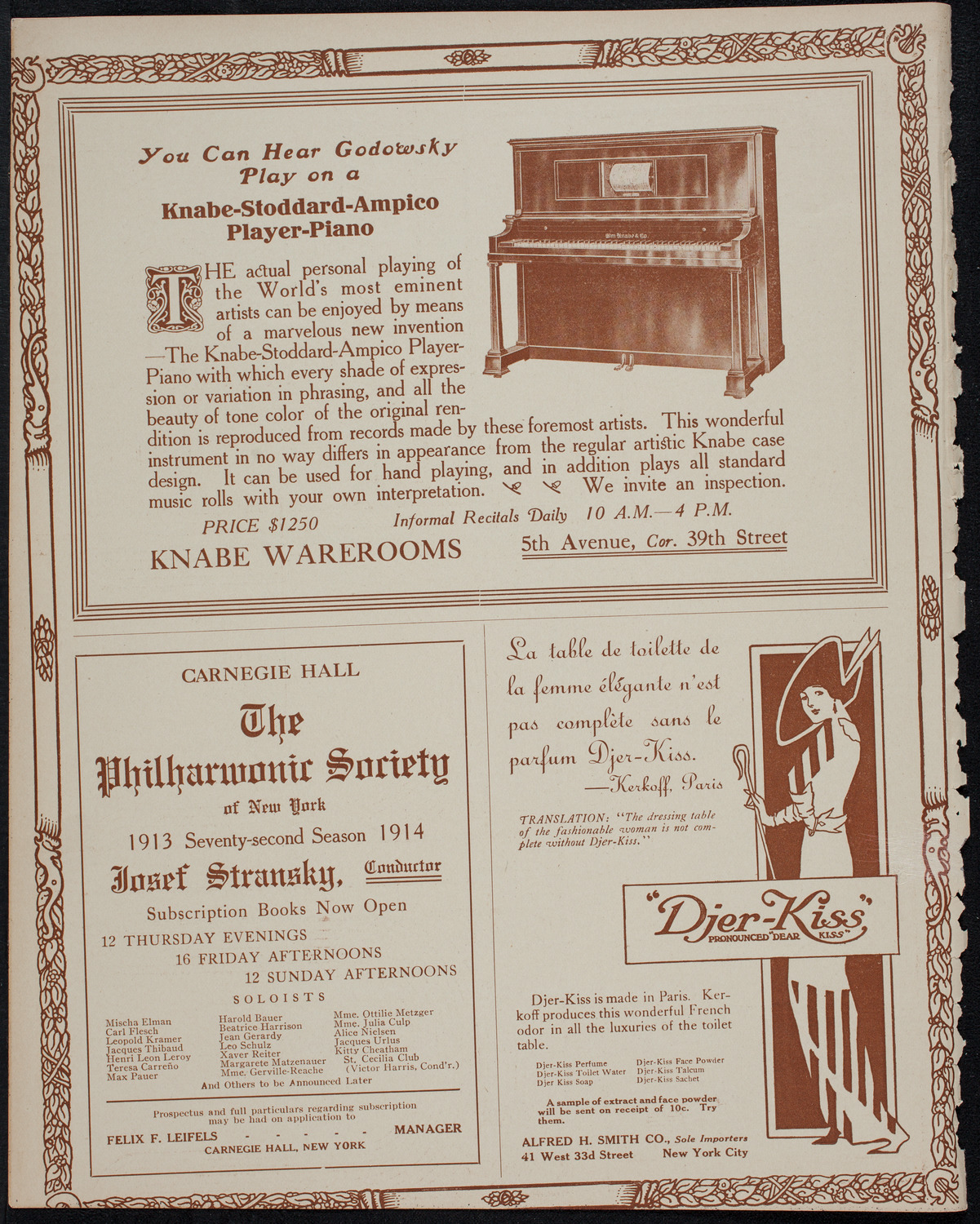 Jenny Dufau, Soprano, October 19, 1913, program page 12