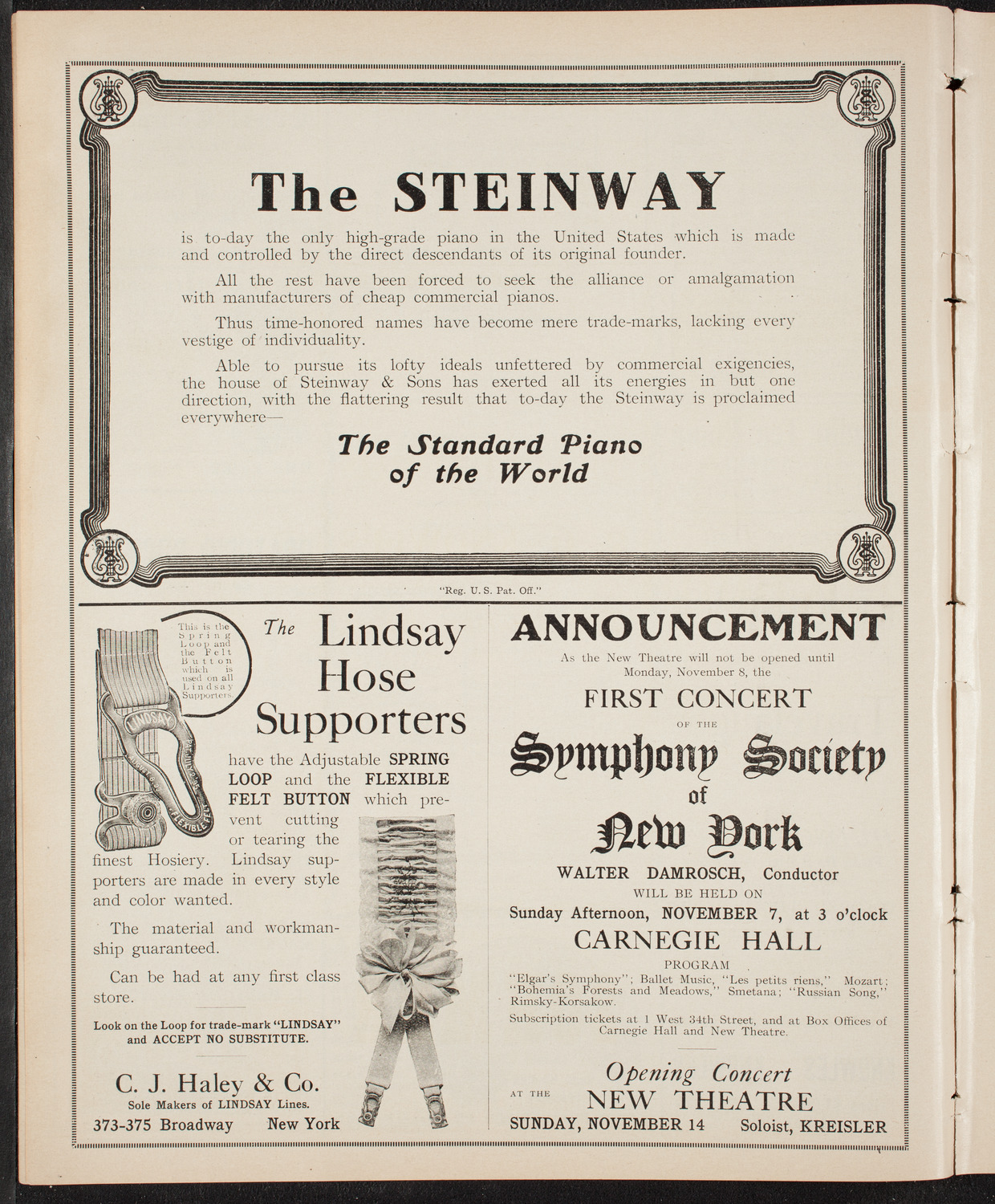 Lecture by R.G. Knowles, October 31, 1909, program page 4