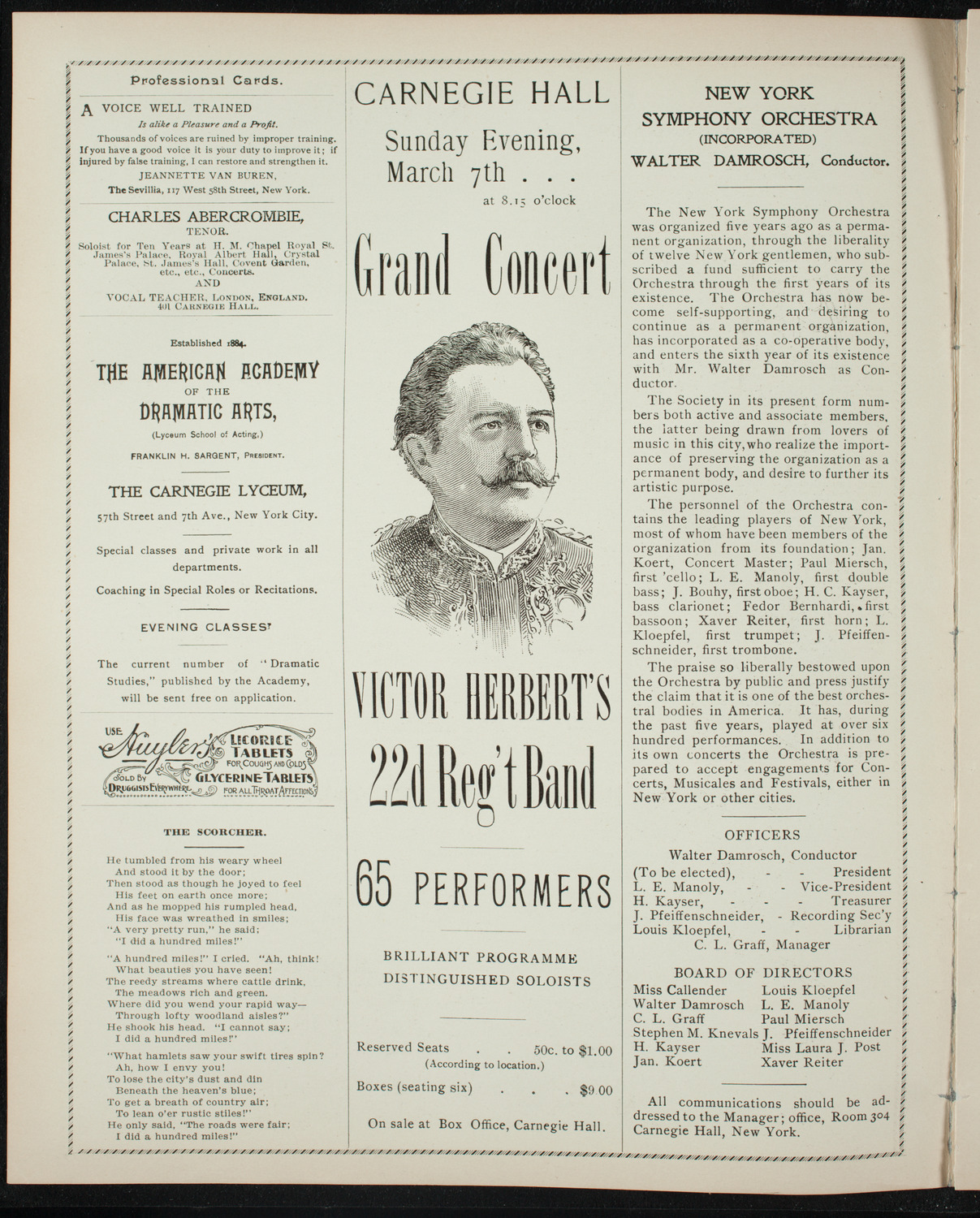 Lecture by F. G. Newlands, March 5, 1897, program page 2