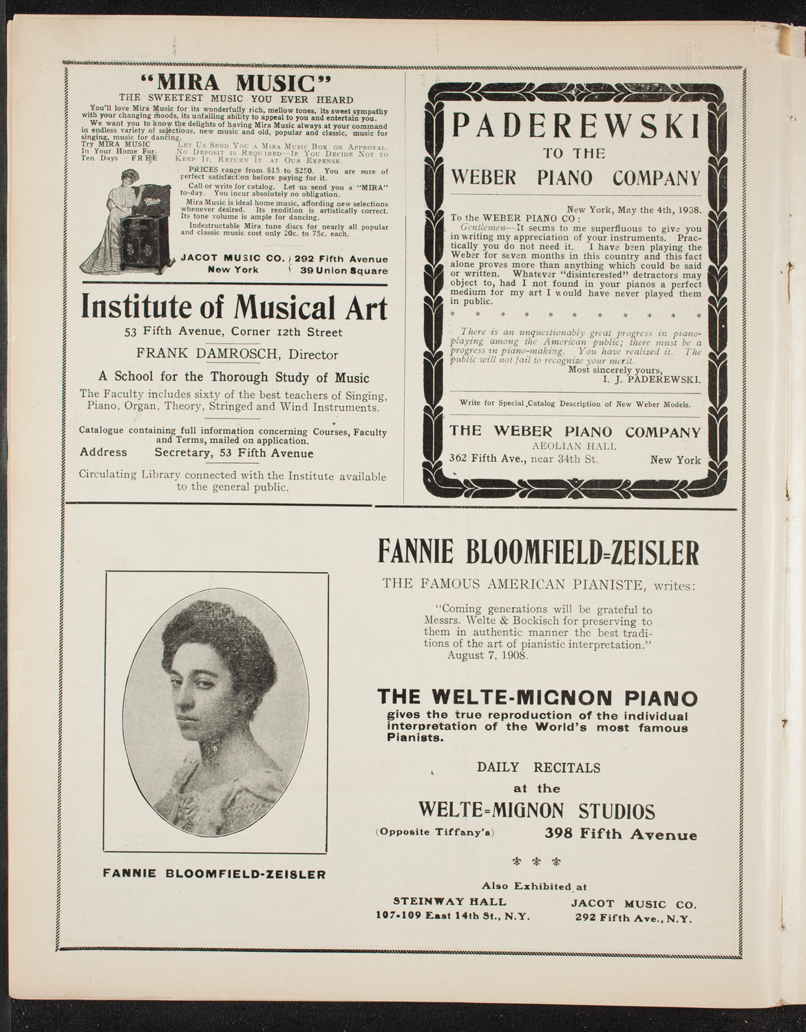 Isadora Duncan, Dancer, with the New York Symphony Orchestra, November 18, 1908, program page 6