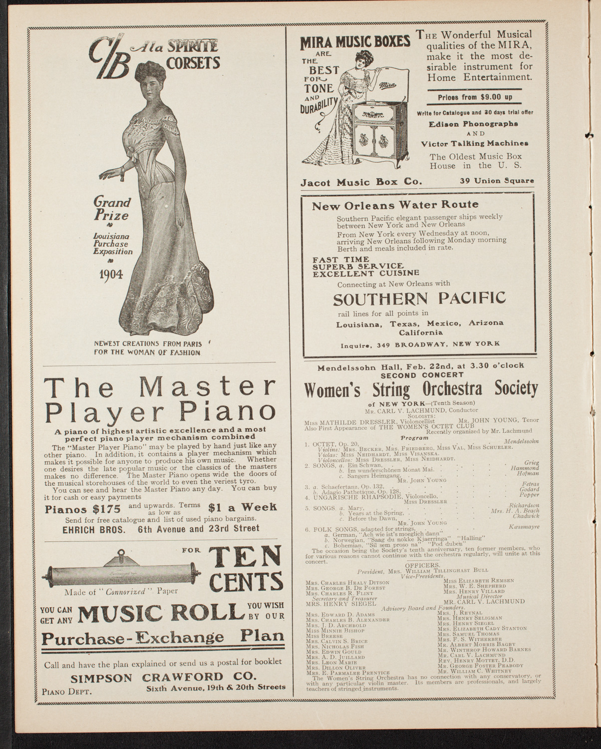 Emma Eames, Soprano, February 14, 1906, program page 8