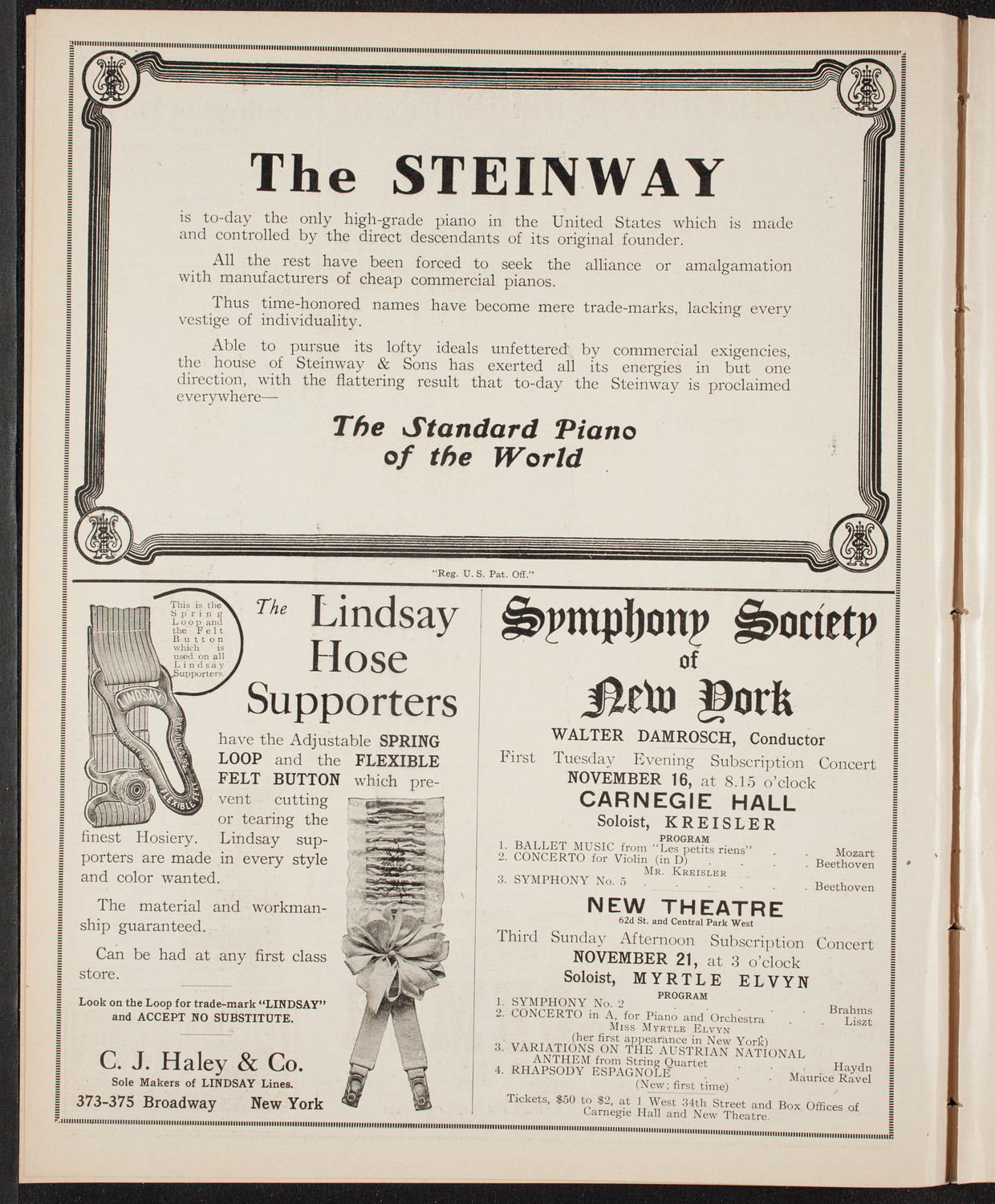 Elmendorf Lecture: At the Gates of the East, November 15, 1909, program page 4