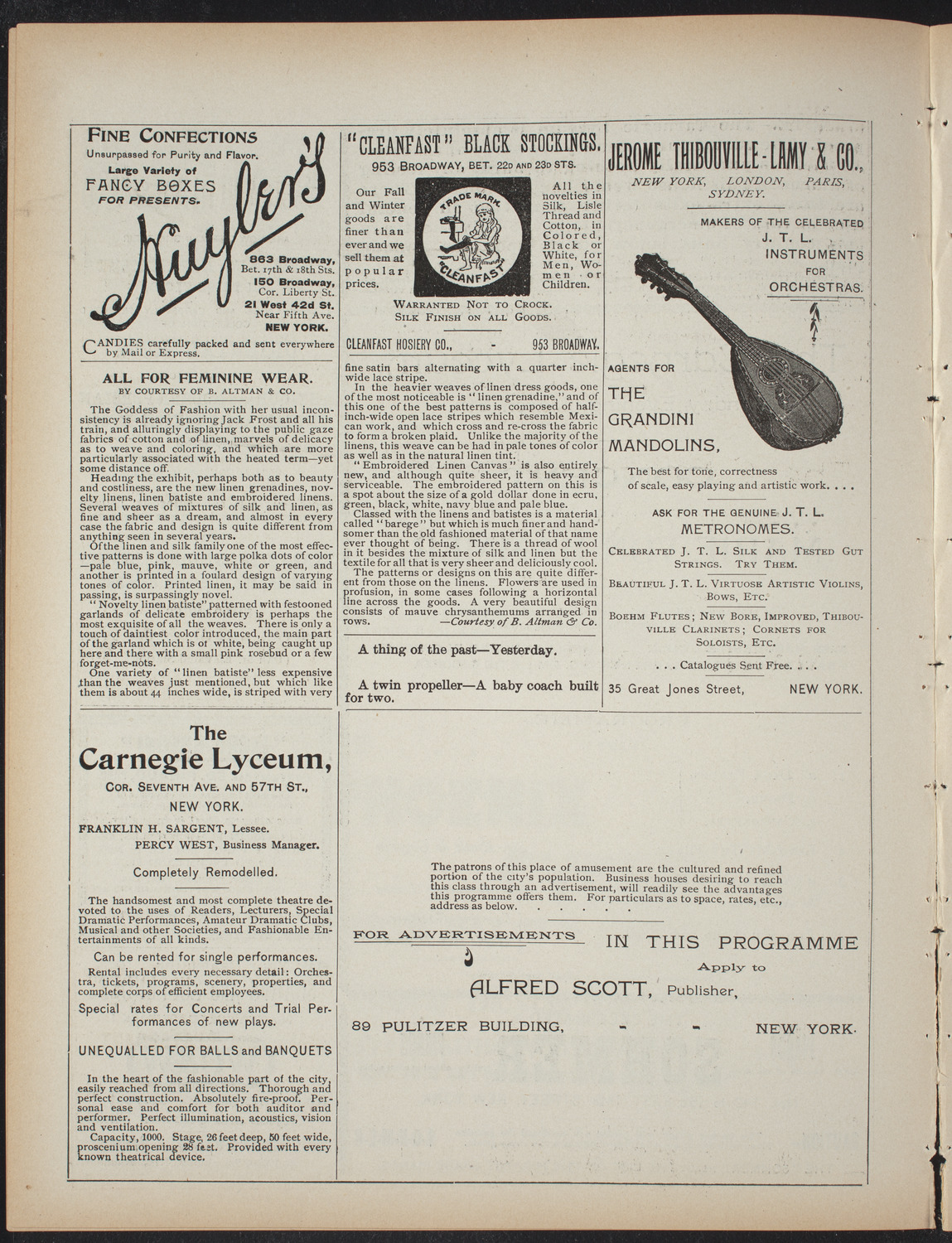 Marie von Hammer, March 8, 1897, program page 4