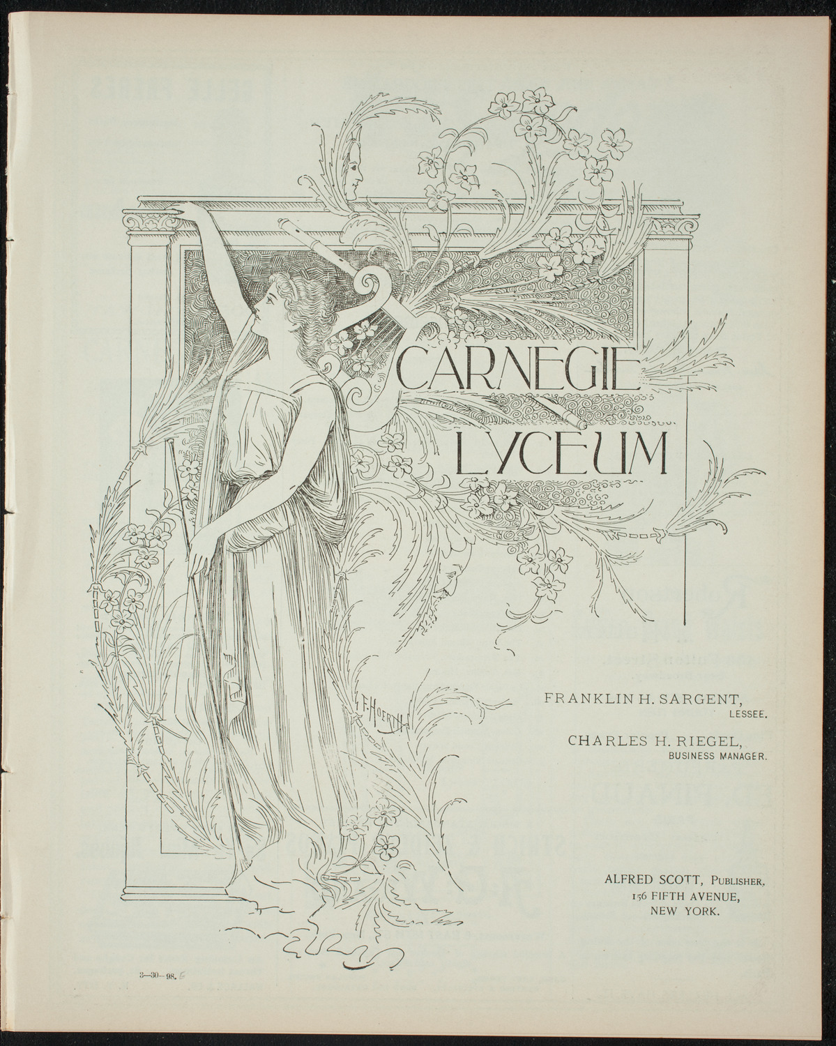 Virgil Piano School, March 30, 1898, program page 1