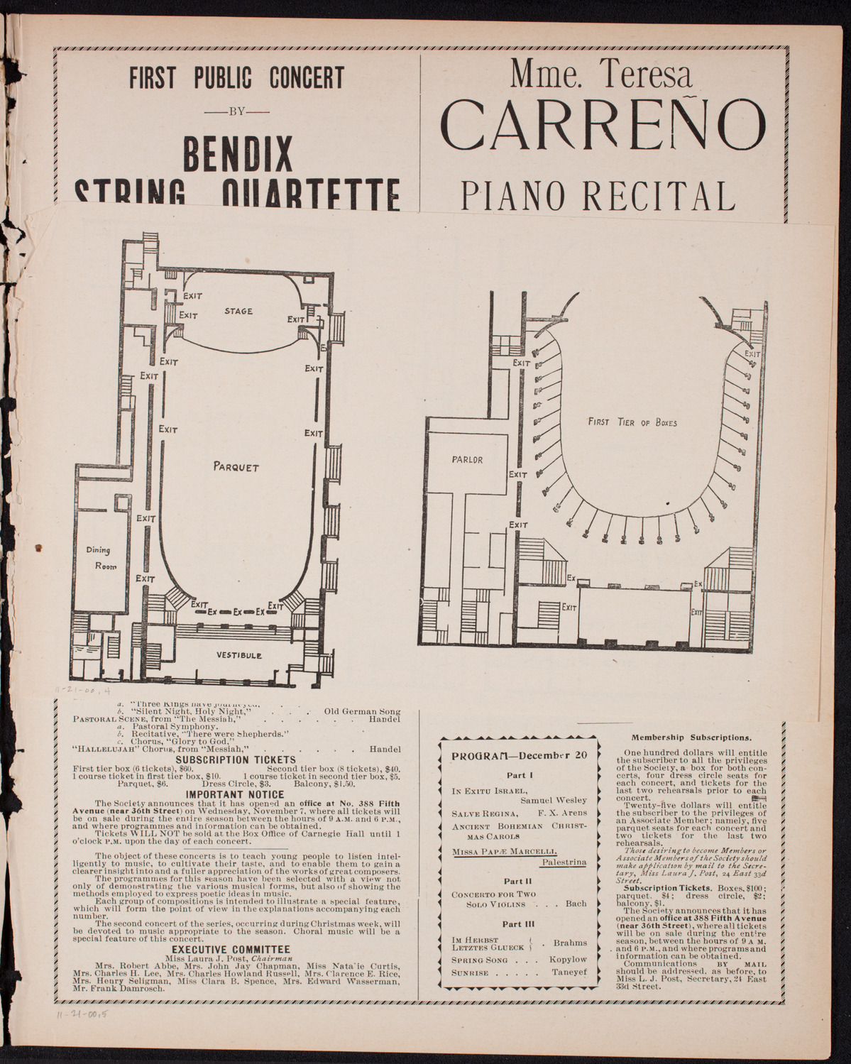 Eduard Strauss and His Vienna Orchestra, November 21, 1900, program page 7