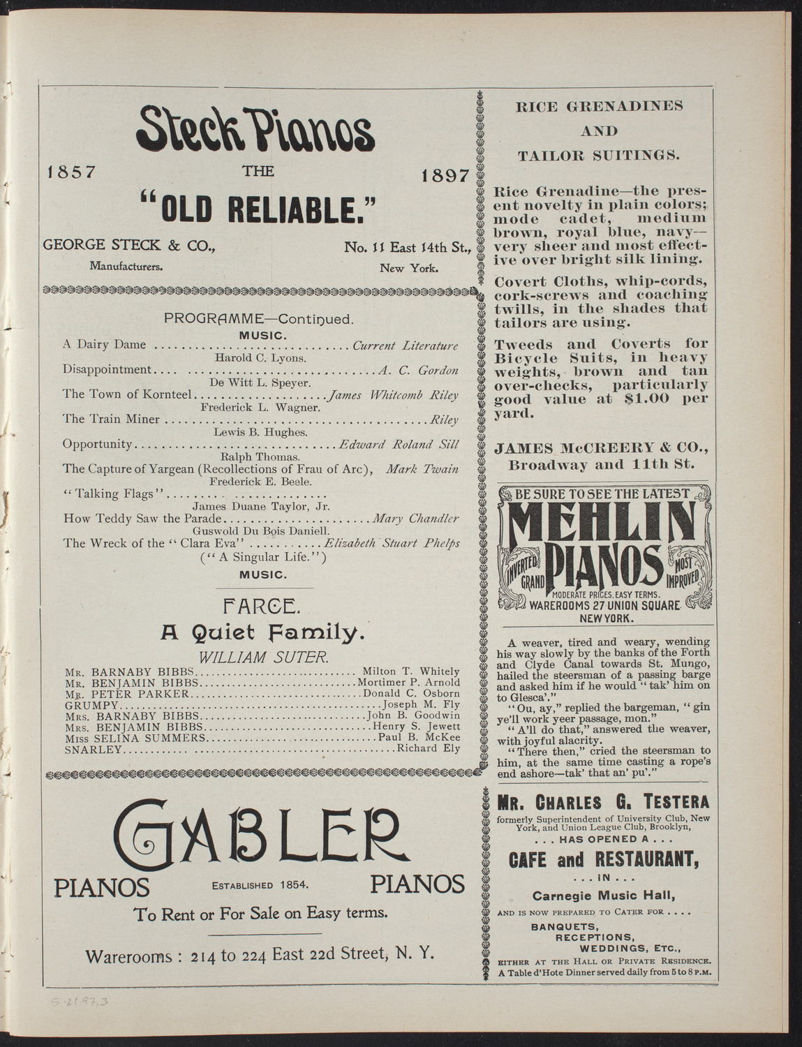 Graduation: Berkeley School, May 21, 1897, program page 5