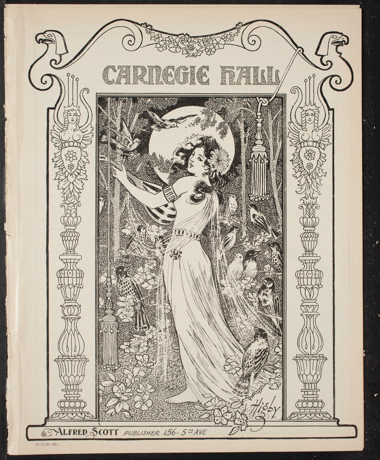 New York Philharmonic, November 26, 1909, program page 1