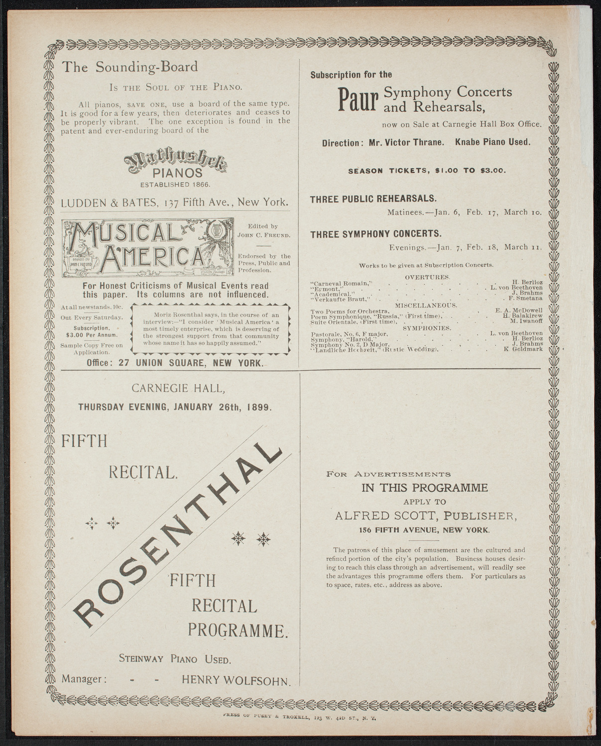 Oratorio Society of New York, December 30, 1898, program page 8