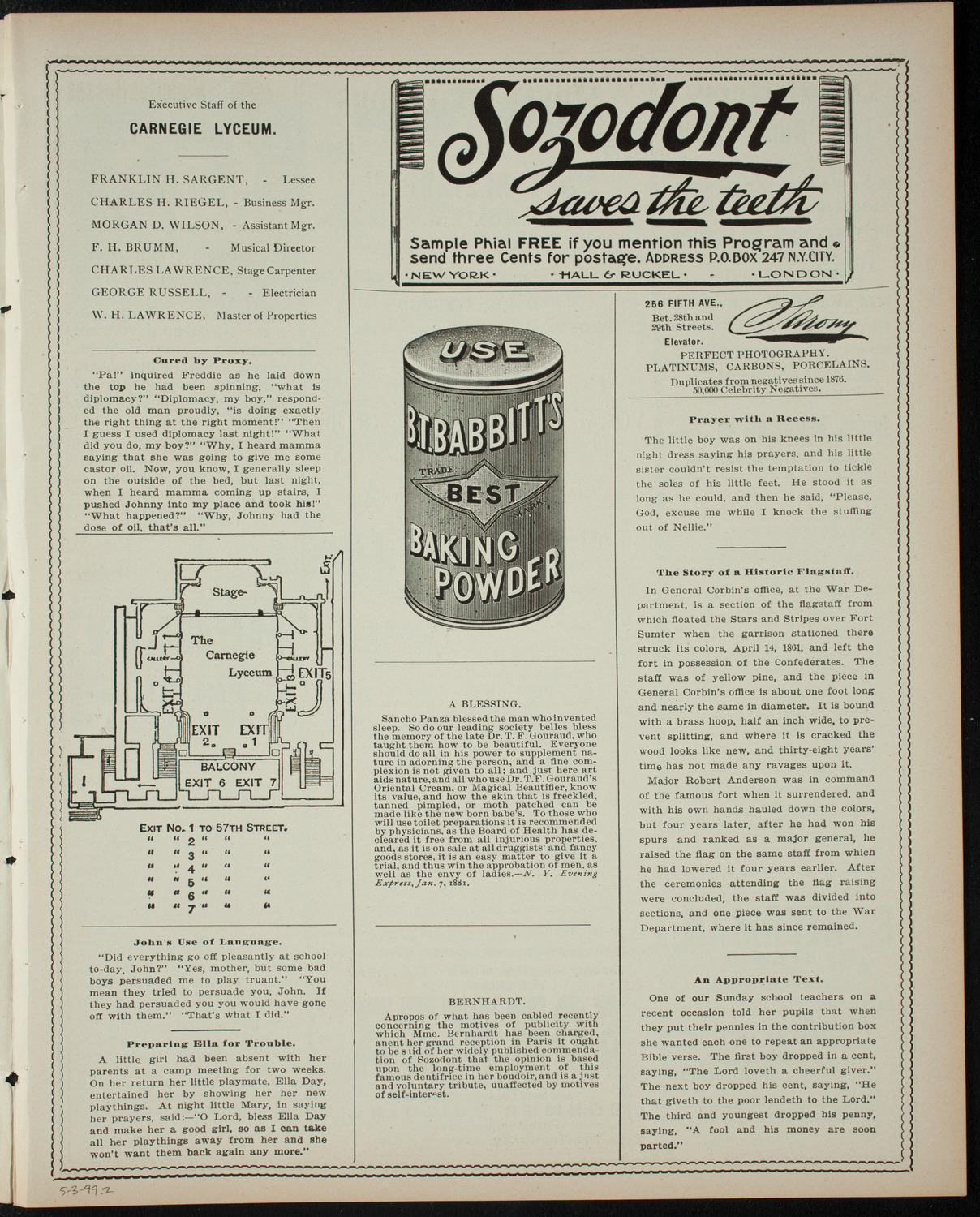 Vocal Chamber-Music Club, May 3, 1899, program page 3
