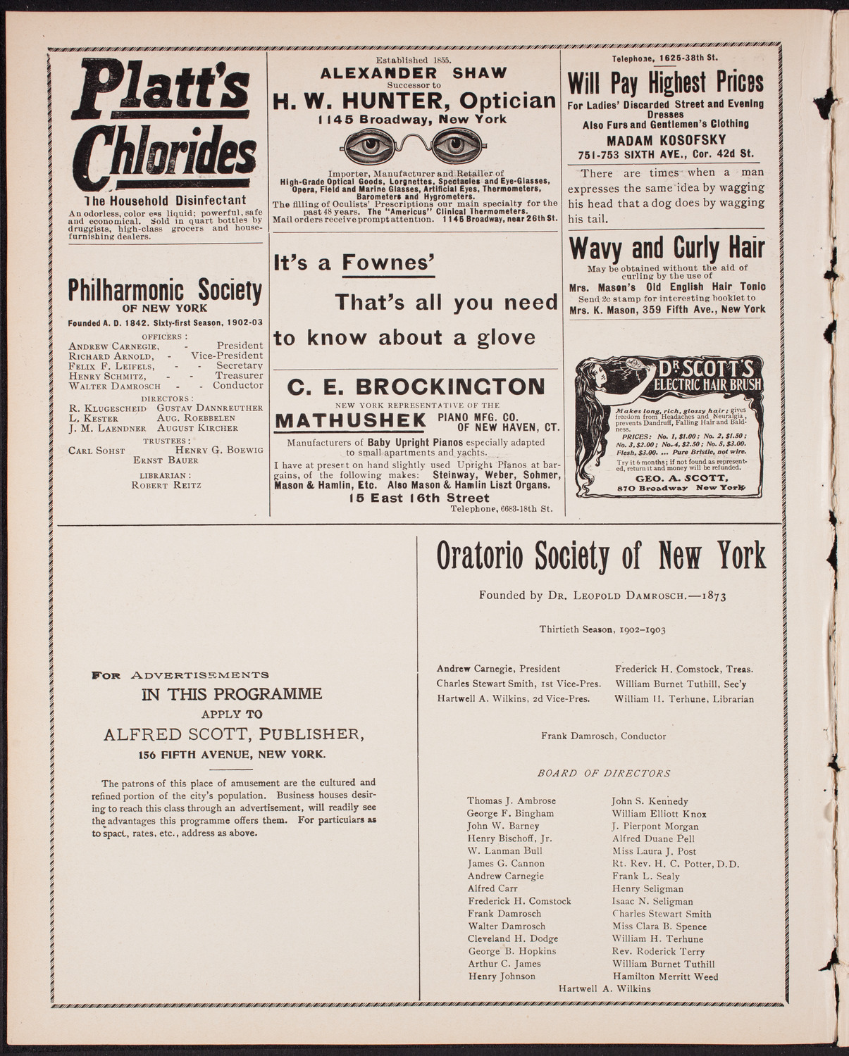 New York Philharmonic, December 20, 1902, program page 2