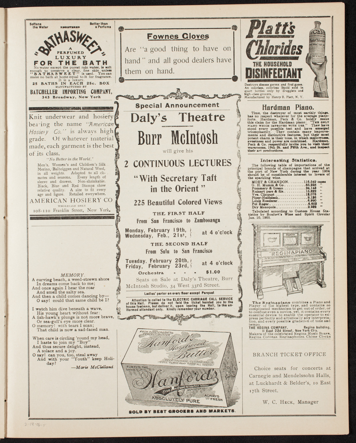 Lecture by Burr McIntosh, February 18, 1906, program page 9