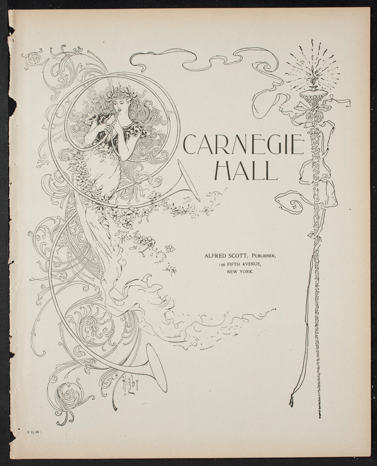 Paur Symphony Orchestra, March 11, 1899, program page 1