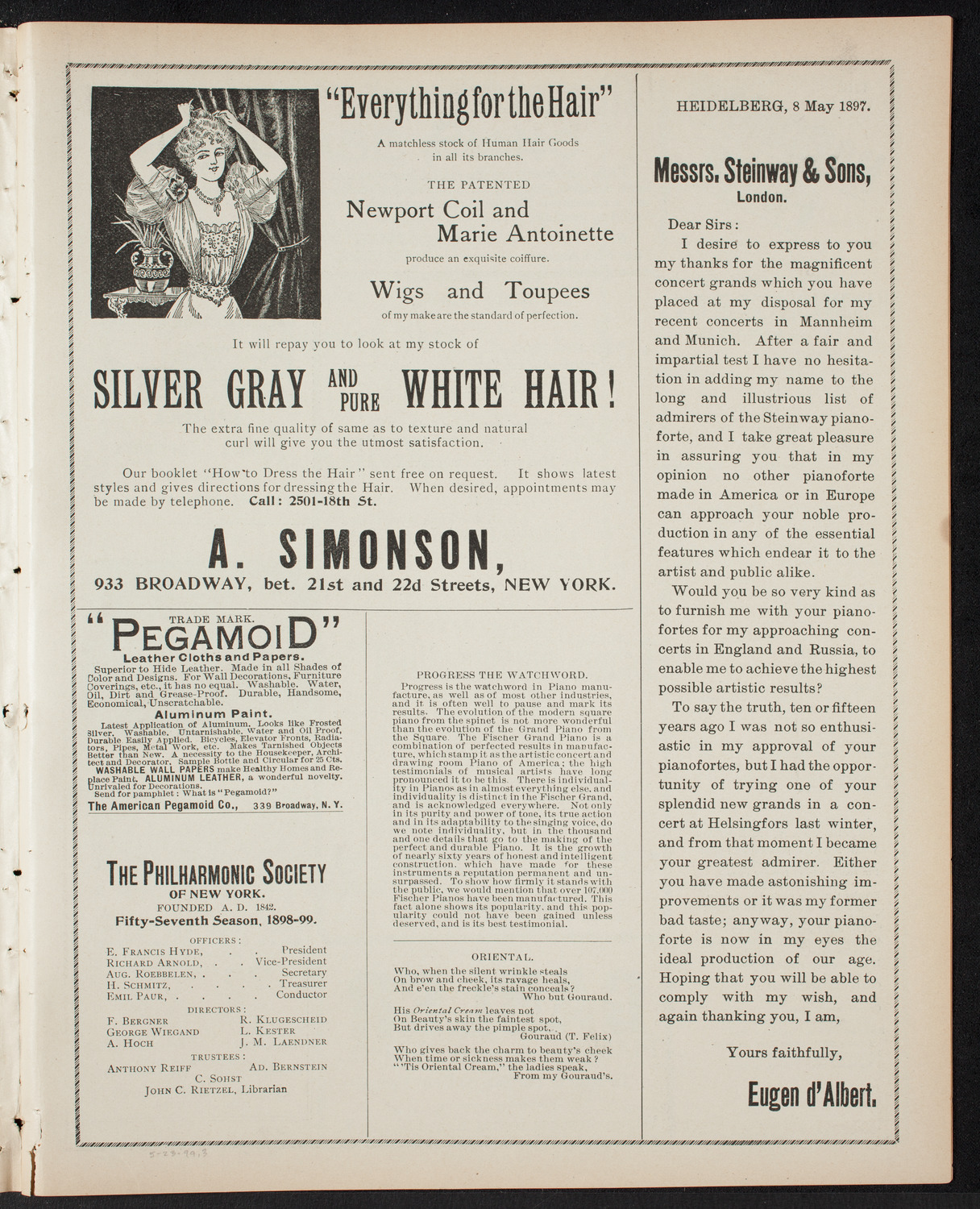 Benefit: Teachers' Mutual Benefit Association, May 23, 1899, program page 5