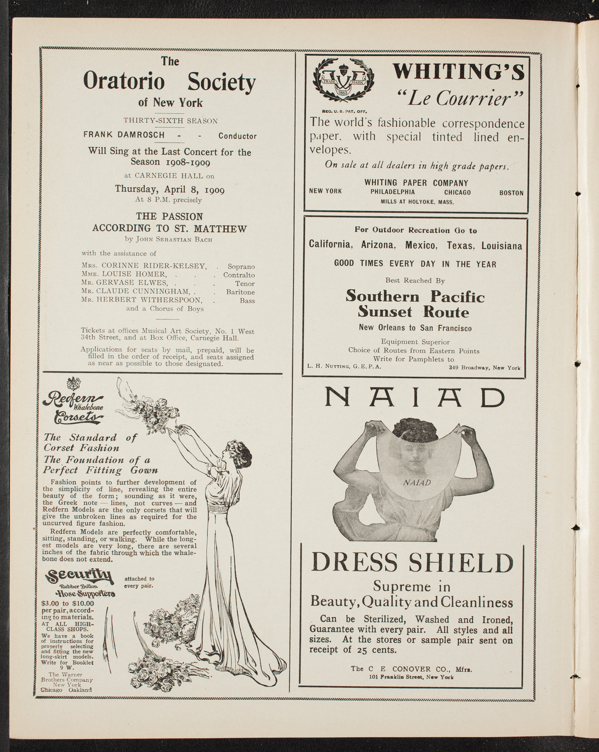 International Peace Festival Musical Program, March 24, 1909, program page 2