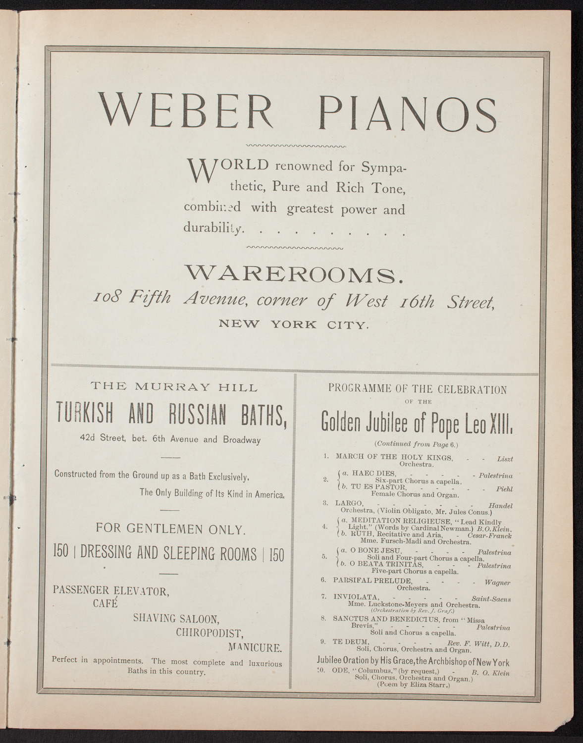 Benefit: German Poliklinik, February 14, 1893, program page 7