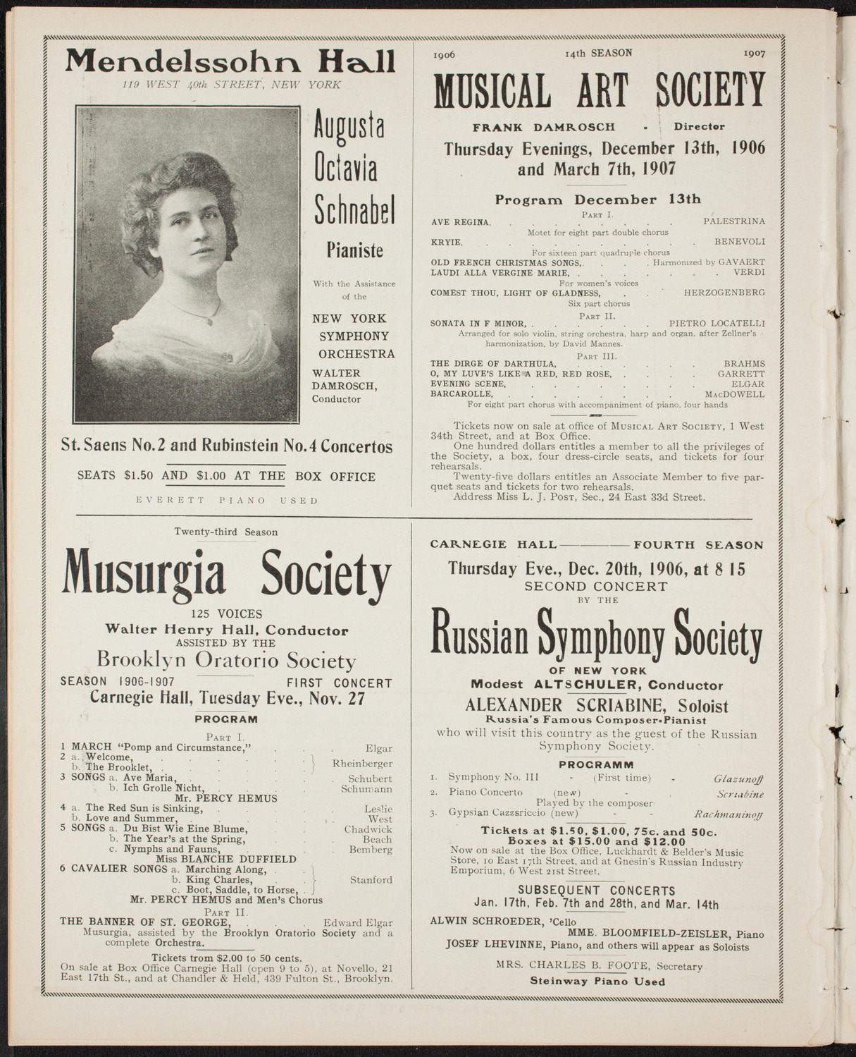Elmendorf Lecture: The High Alps, November 25, 1906, program page 10