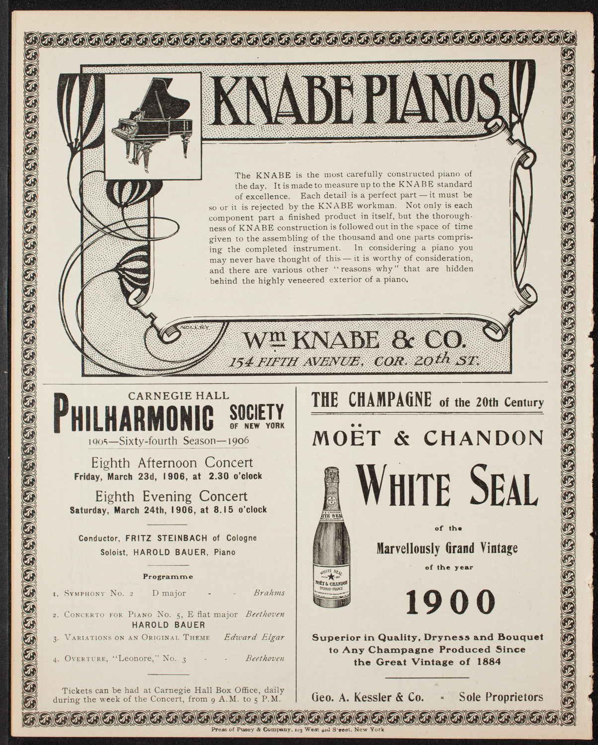 Josef Lhévinne, Piano, March 11, 1906, program page 12
