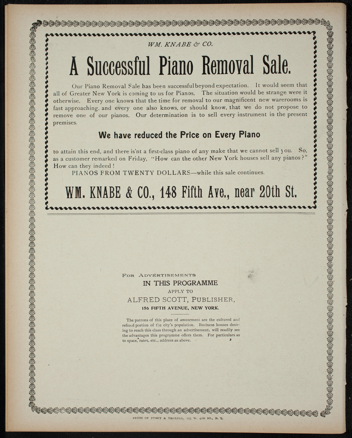 Amateur Comedy Club, December 14, 1898, program page 8