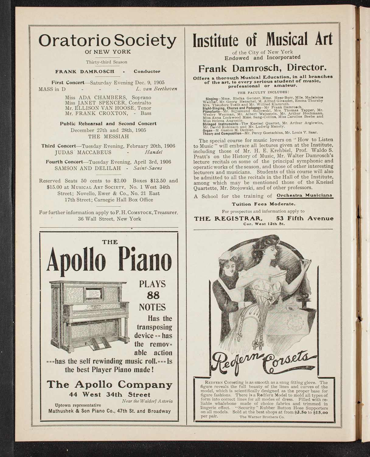 Musurgia of New York, December 6, 1905, program page 2