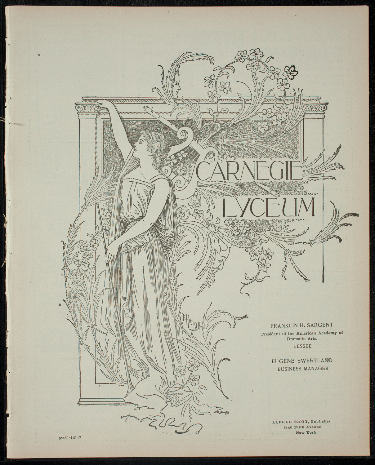 Benefit Performance for The International Order of the Kings' Daughters and Sons, April 25, 1902, program page 1
