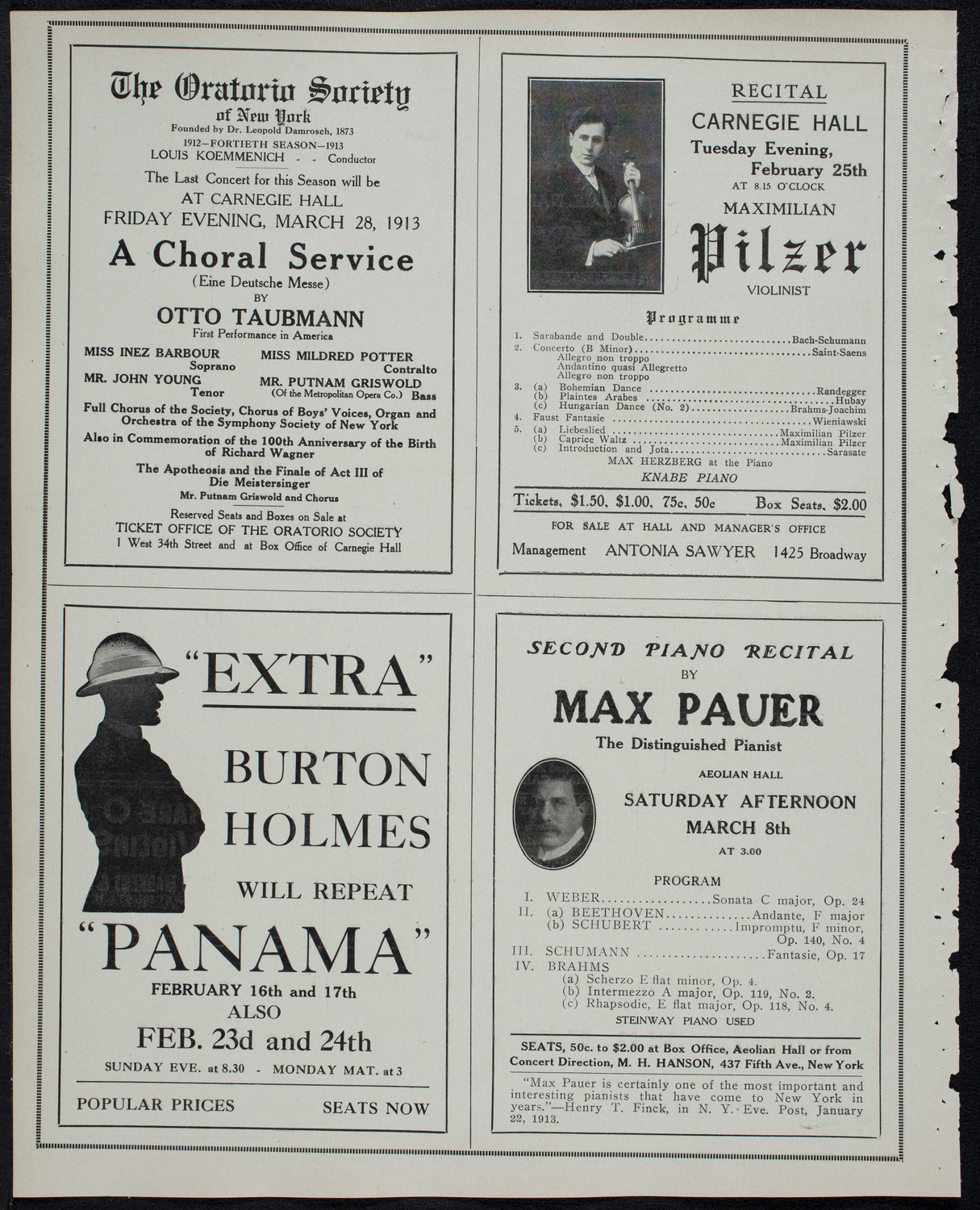 Russian Symphony Society of New York, February 15, 1913, program page 10