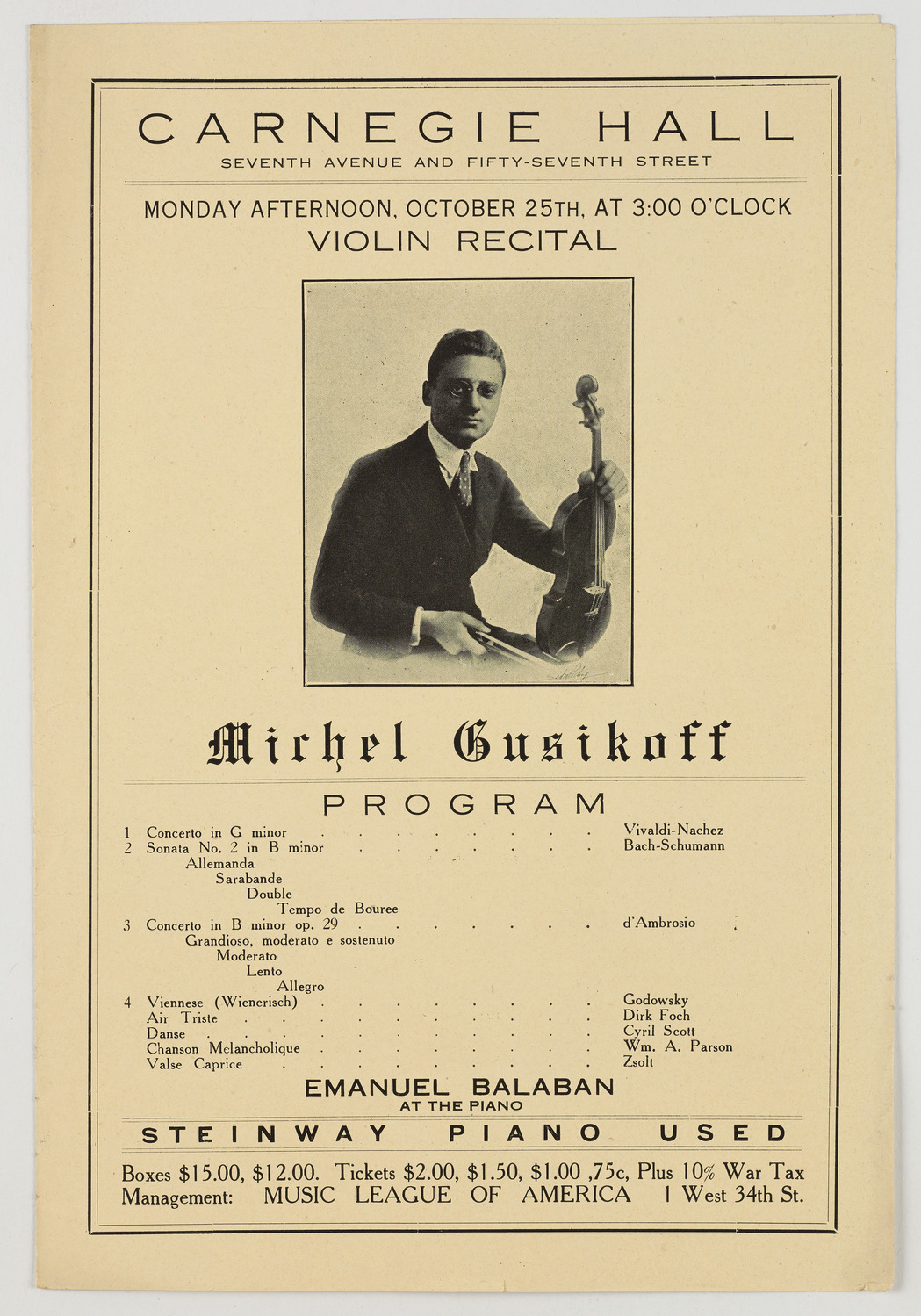 Michel Gusikoff, October 25, 1920