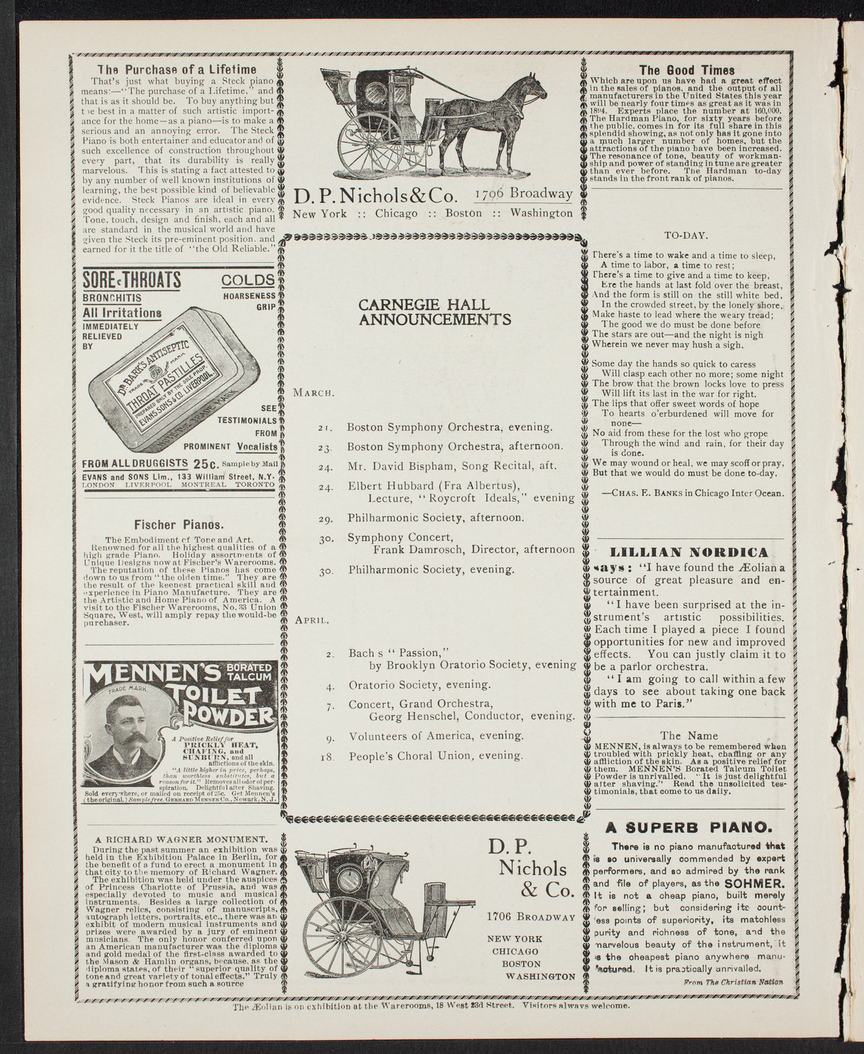 Josef Hofmann, Piano, March 18, 1901, program page 2