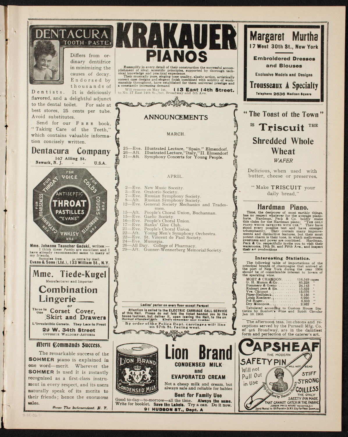 New York Philharmonic, March 24, 1906, program page 3