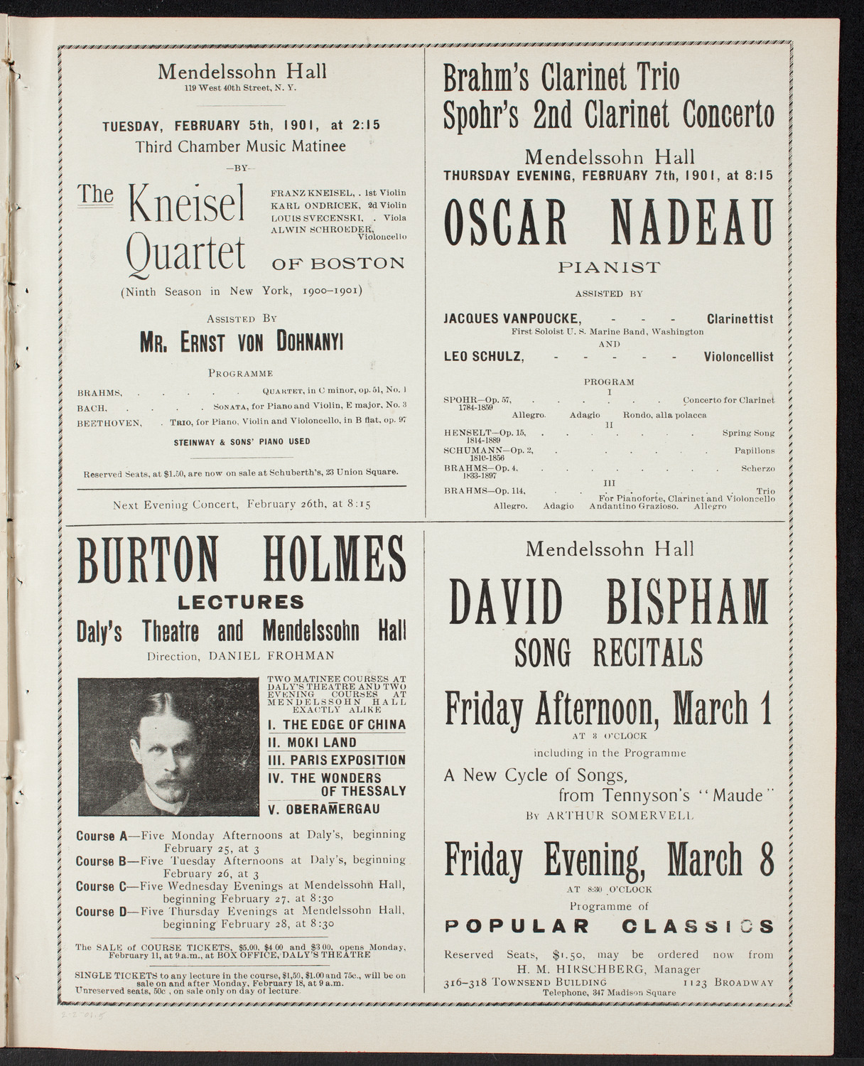 New York Philharmonic, February 2, 1901, program page 9