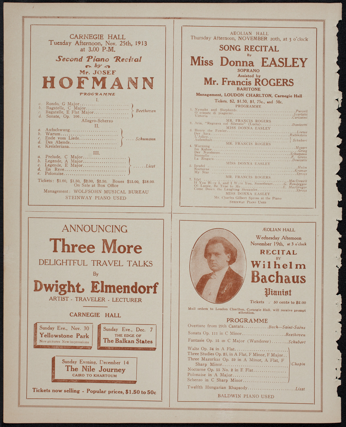 Eleanor Spencer, Piano, November 11, 1913, program page 10