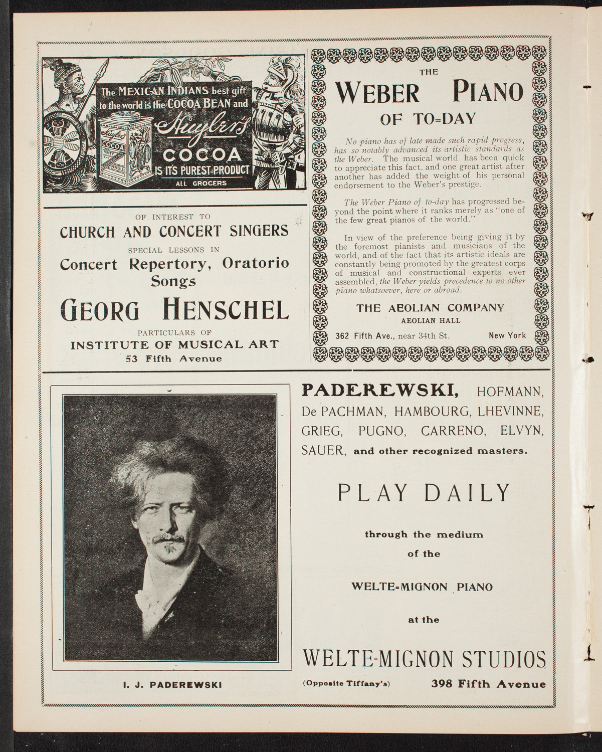 Vladimir de Pachmann, Piano, November 19, 1907, program page 6