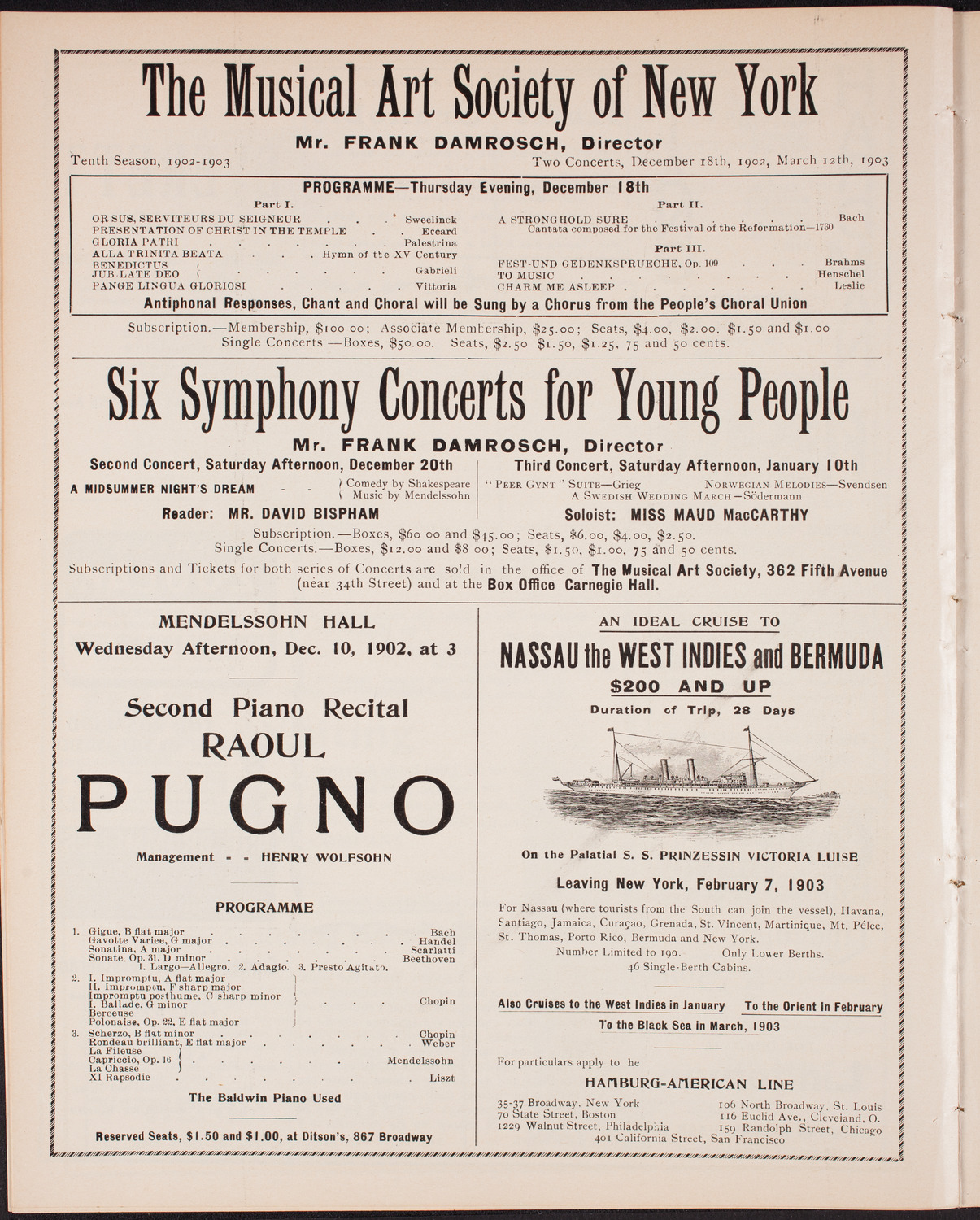 New York Philharmonic, December 6, 1902, program page 8