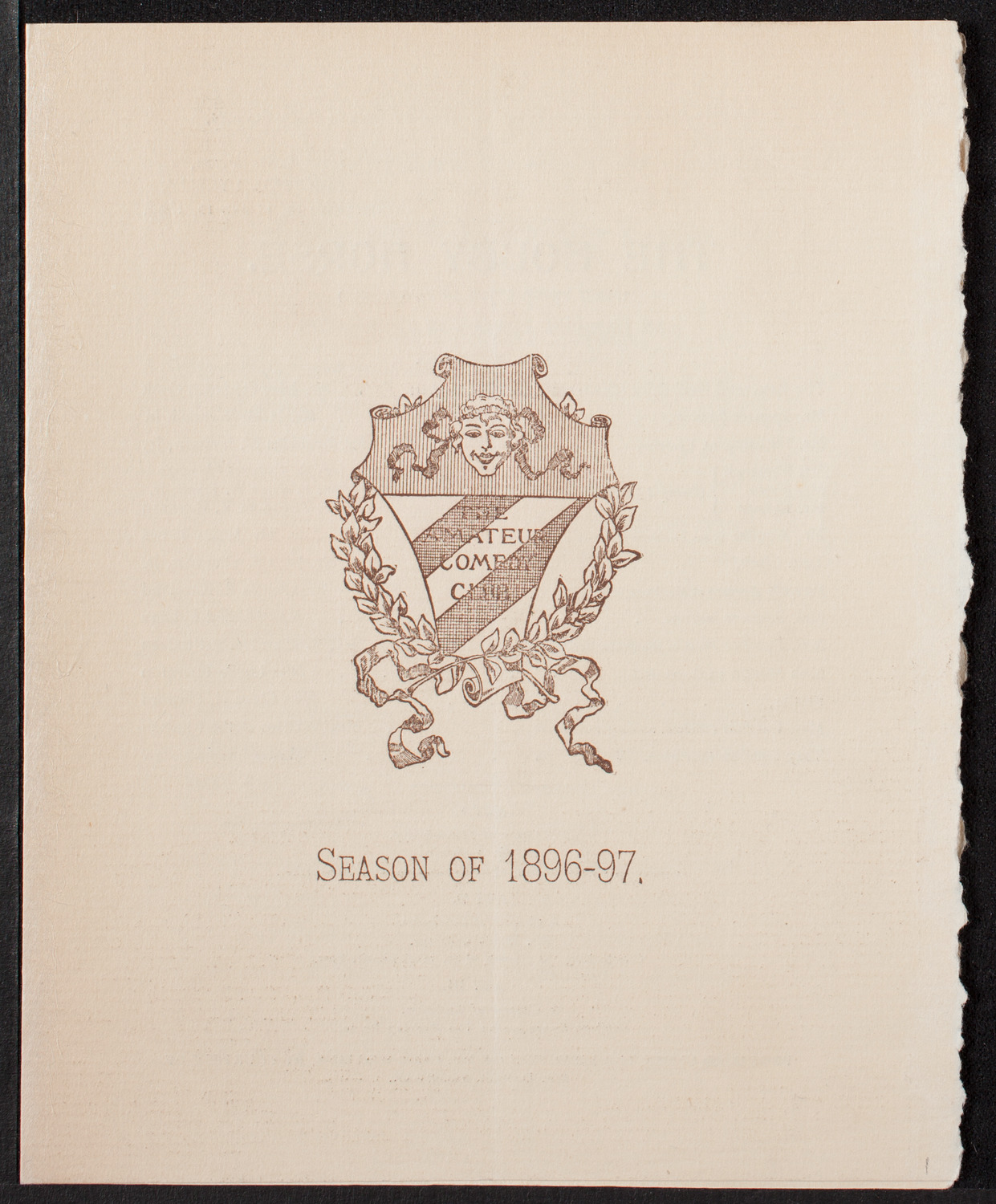 Amateur Comedy Club, December 10, 1896, program page 1