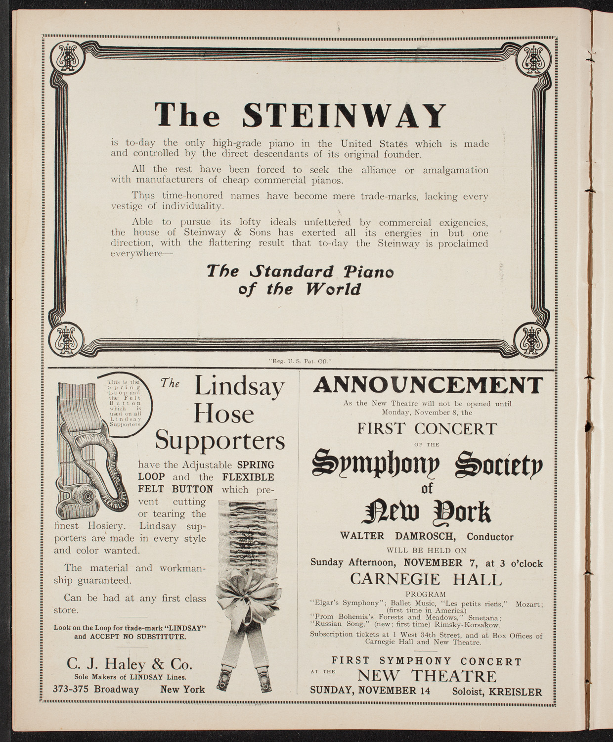 New York Philharmonic, November 5, 1909, program page 4