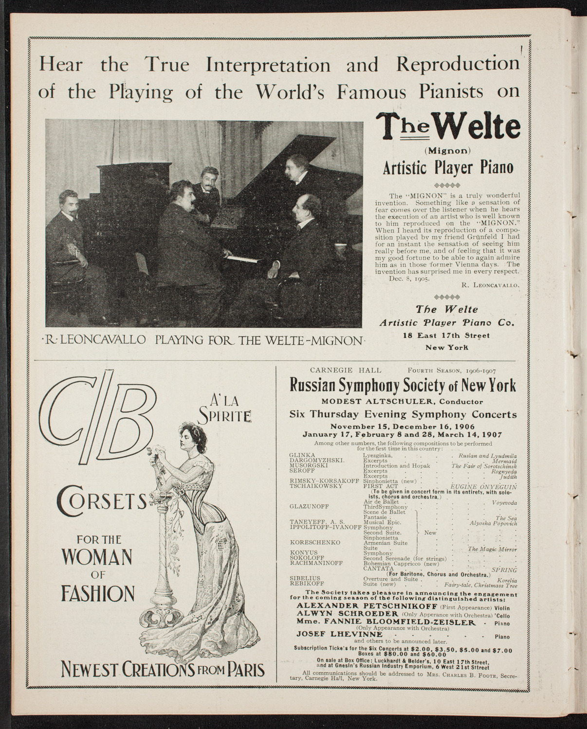 Yvette Guilbert and Albert Chevalier, October 13, 1906, program page 8