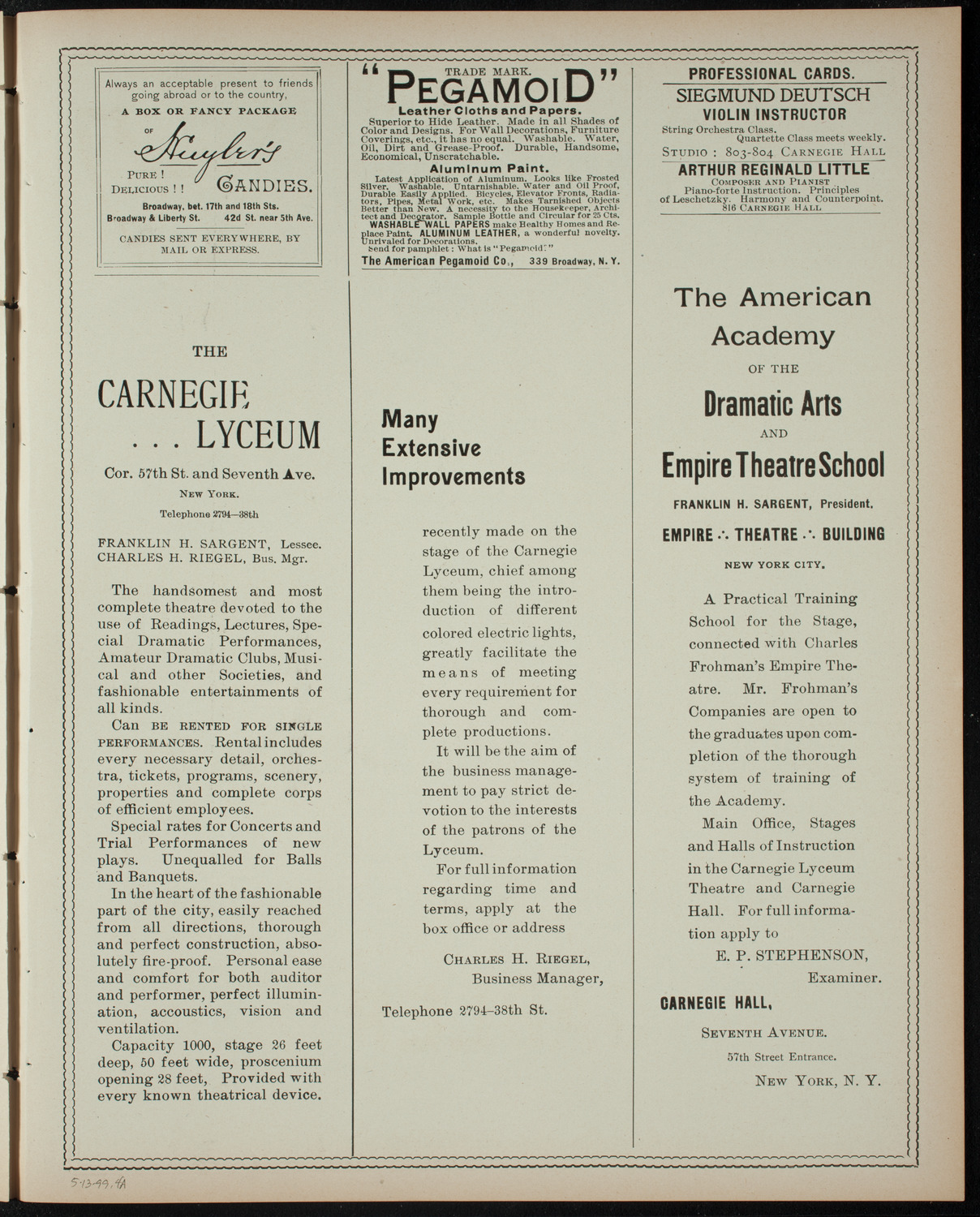 Virgil Piano School Student Recital, May 13, 1899, program page 7