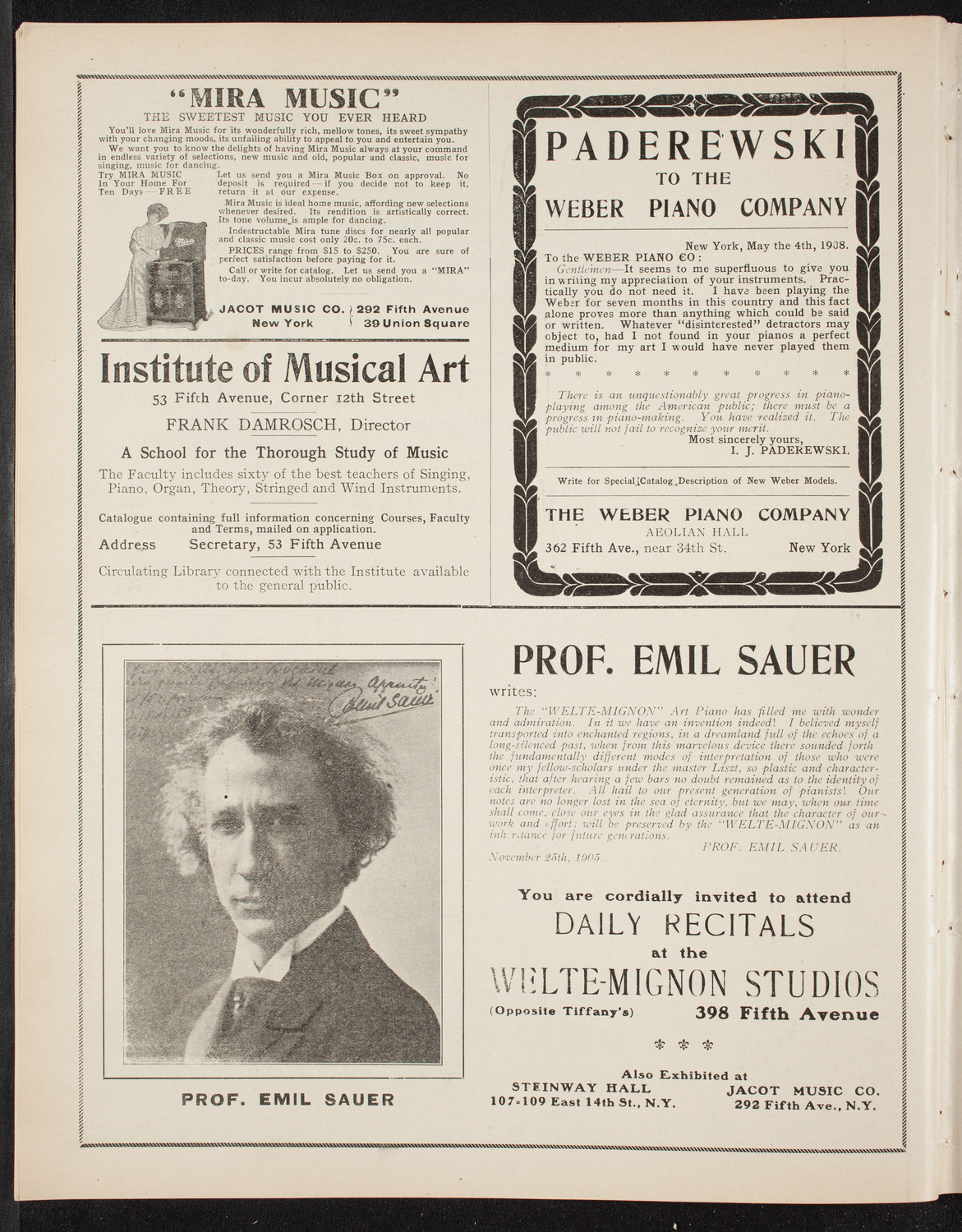 Adela Verne, Piano, October 17, 1908, program page 6