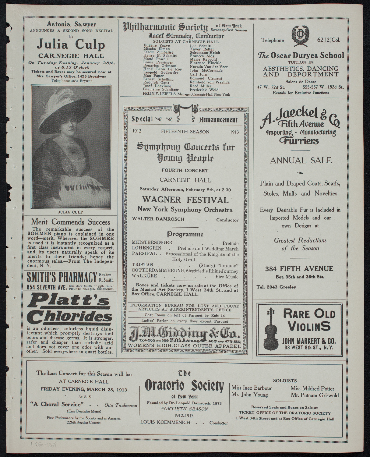 Russian Symphony Society of New York, January 25, 1913, program page 9