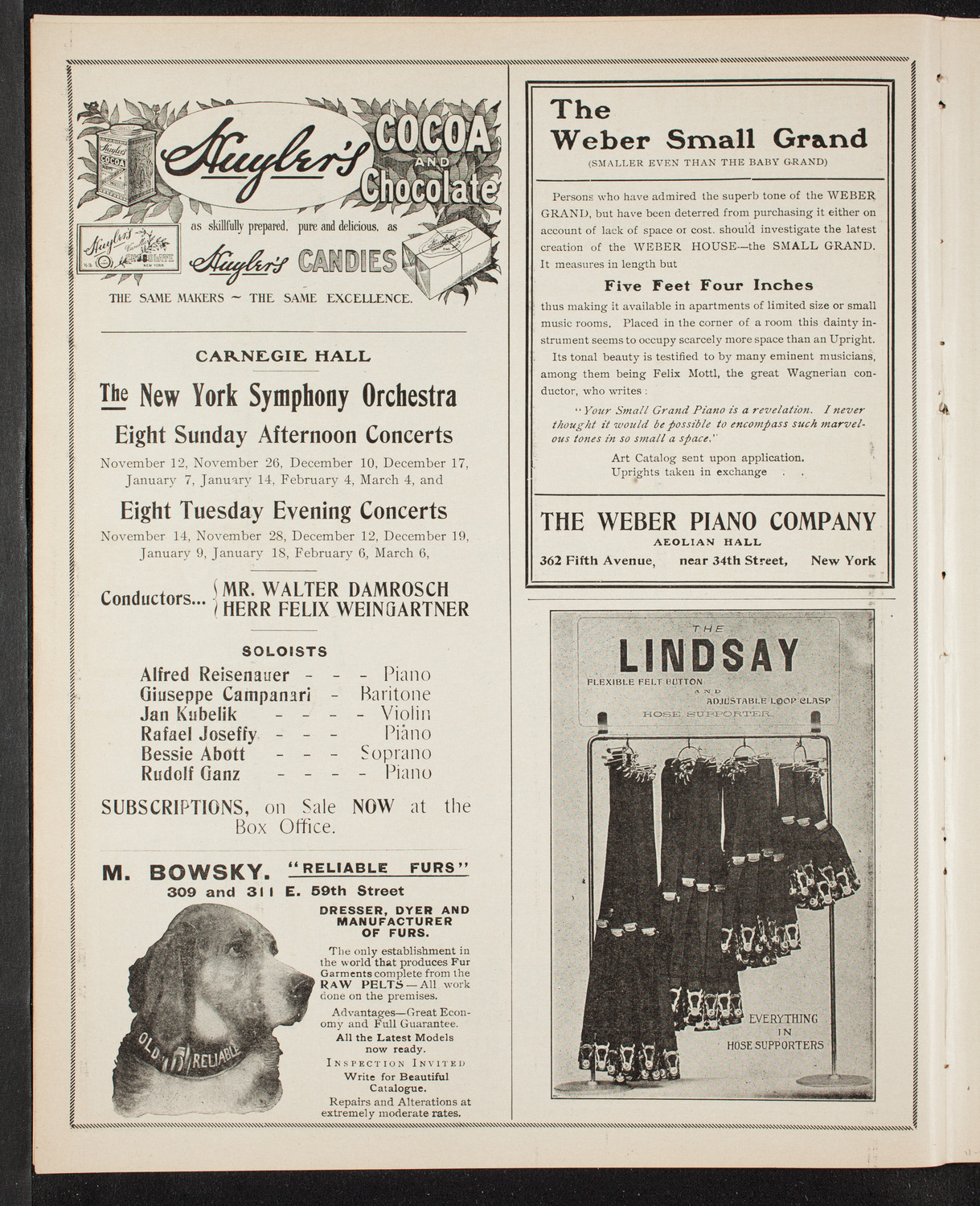 New York German Conservatory of Music Concert, November 5, 1905, program page 6