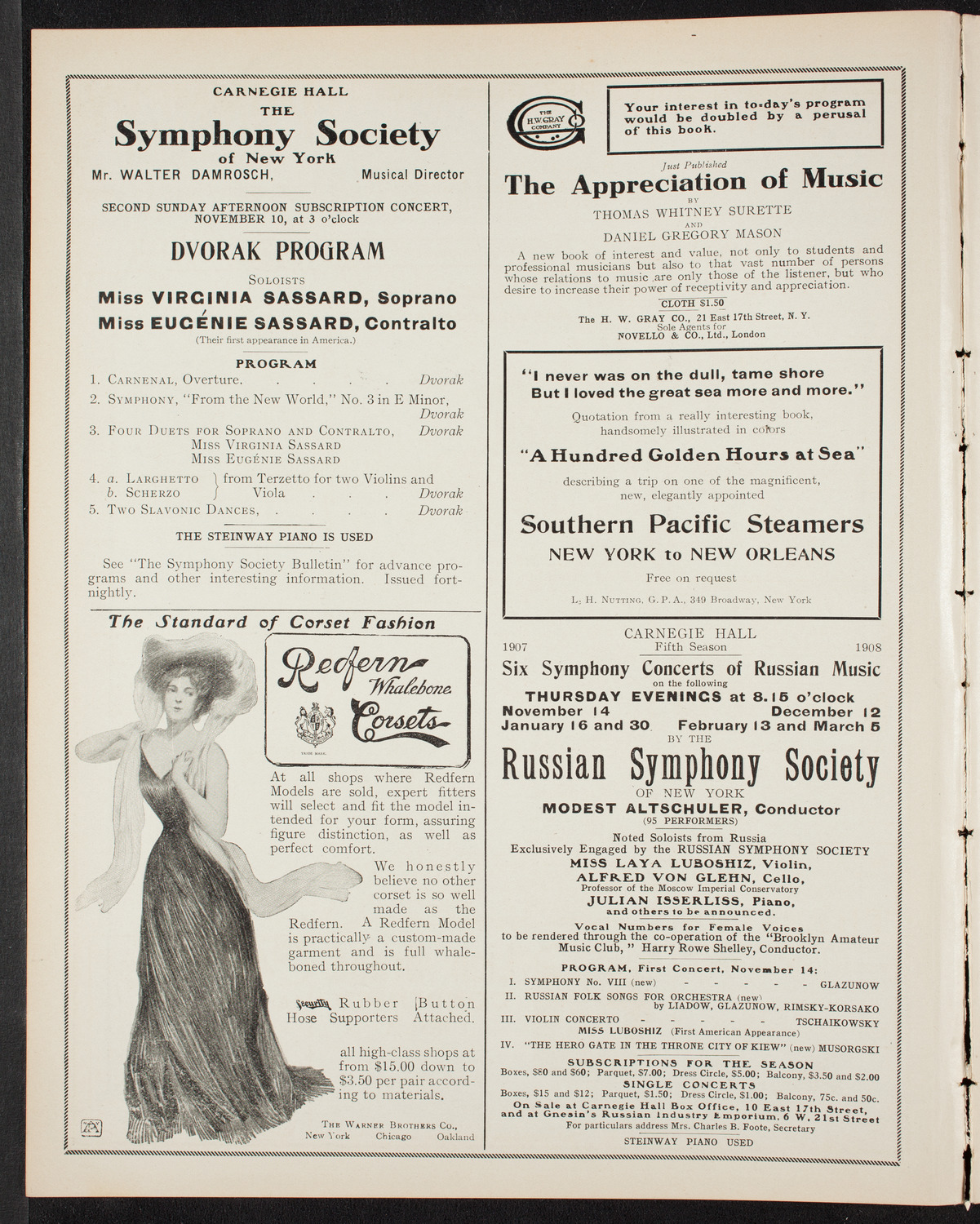 Philadelphia Orchestra, November 5, 1907, program page 2