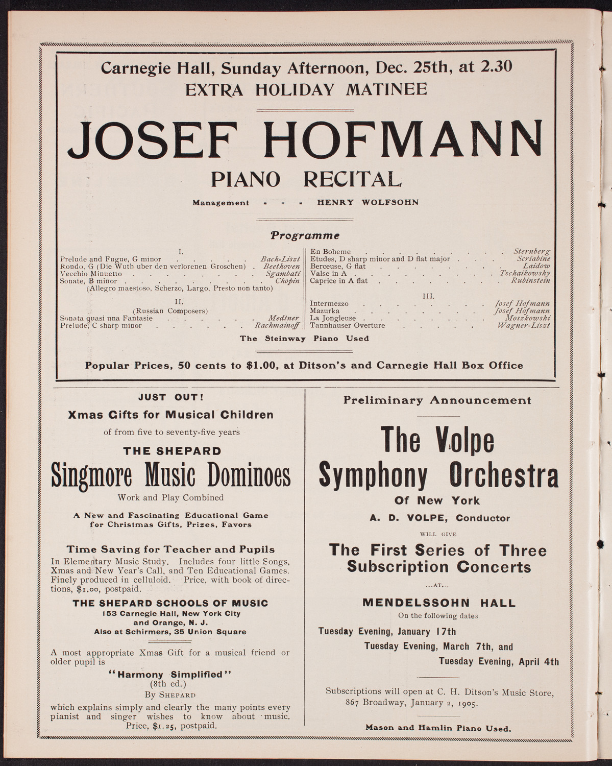 Symphony Concert for Young People, December 17, 1904, program page 10