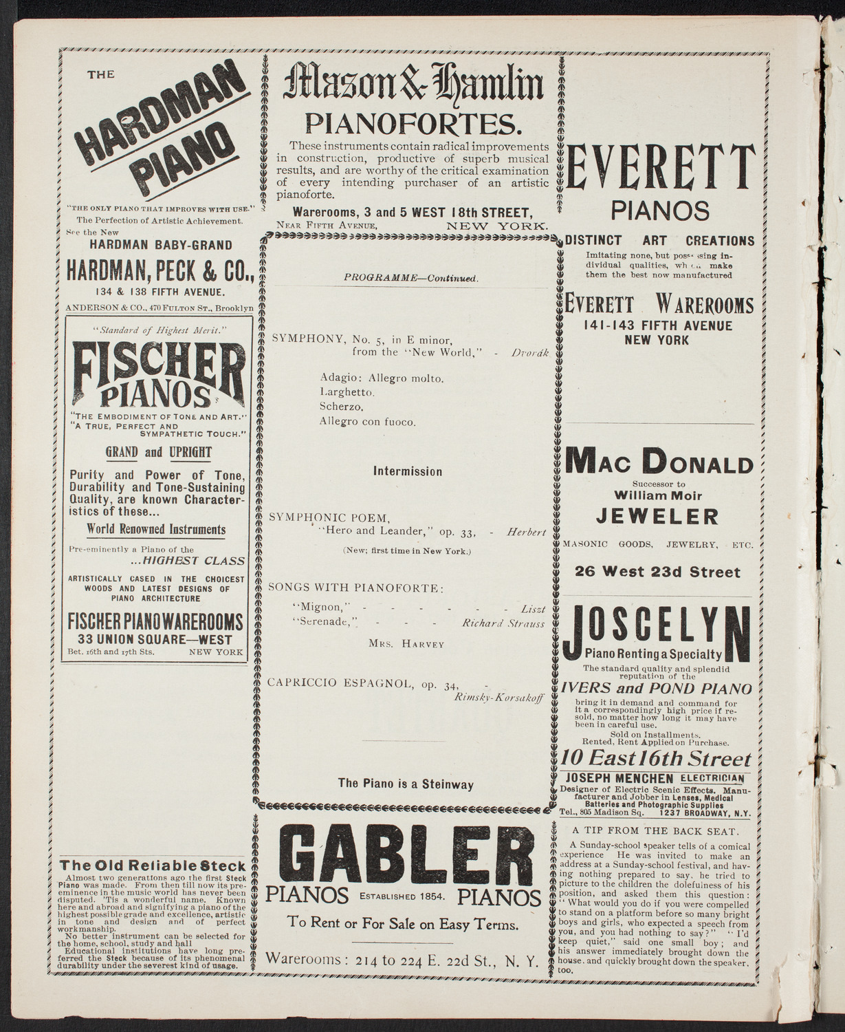 Pittsburgh Symphony Orchestra, January 22, 1901, program page 6