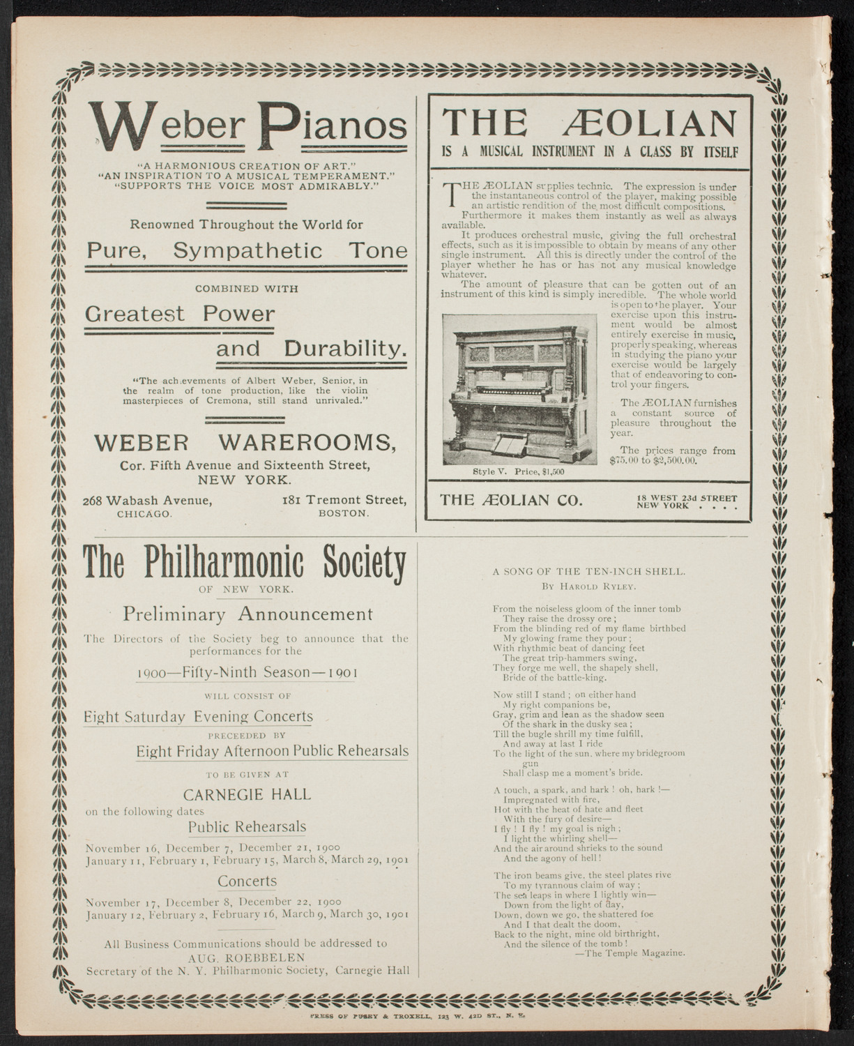 Graduation: The Packard Commercial School, June 7, 1900, program page 8