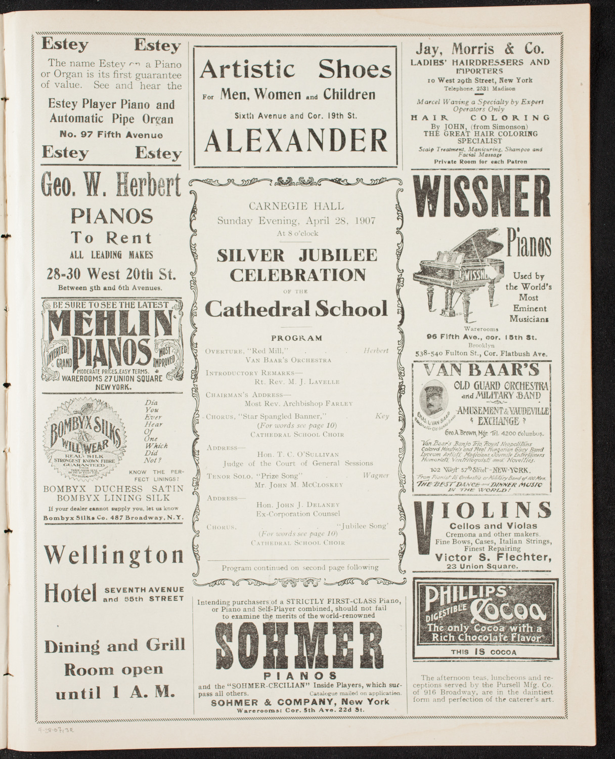 Cathedral School Silver Jubilee Celebration, April 28, 1907, program page 5